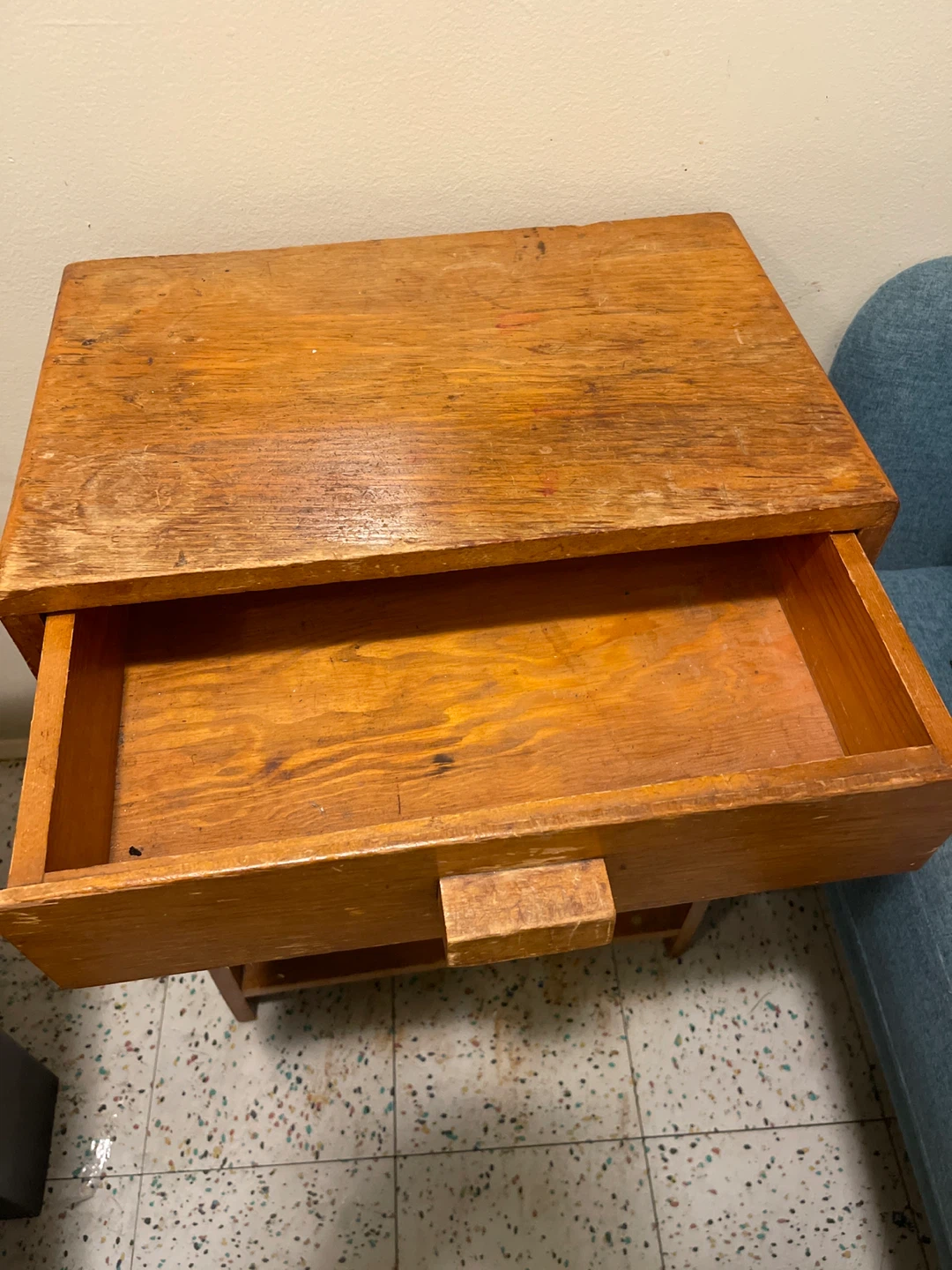 Wooden Nightstand with Drawer - photo 2