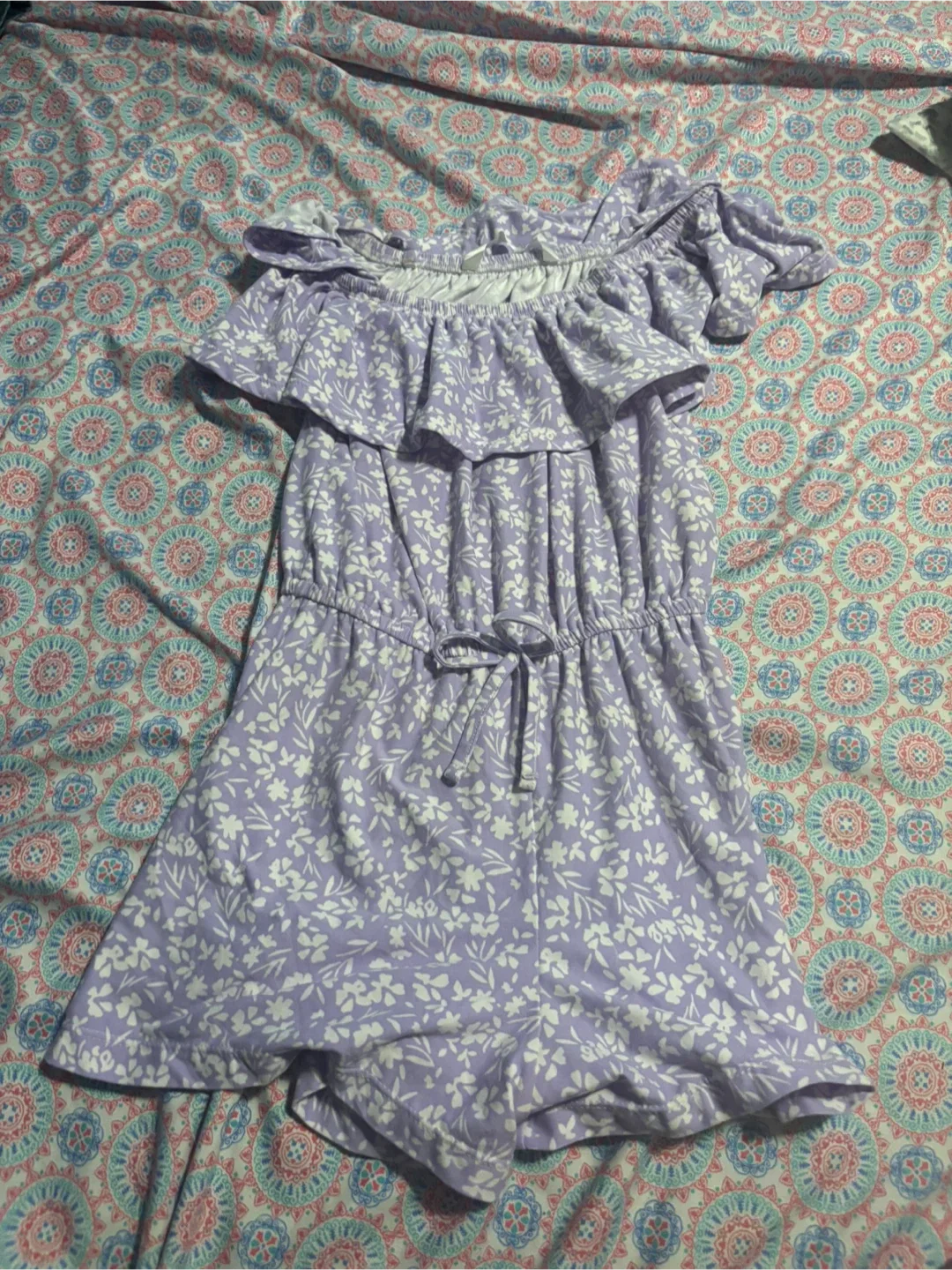 Girls' Floral Romper - Size 10-12