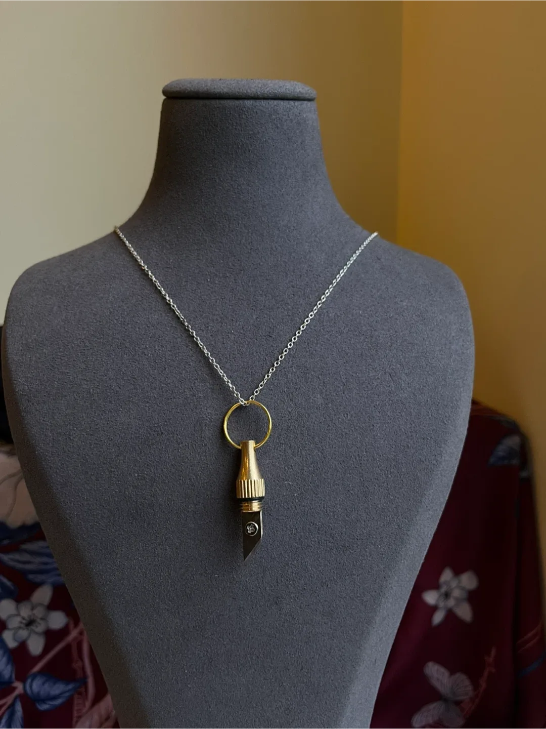 Unique Gold & Silver Blade Pendant. Chain not included