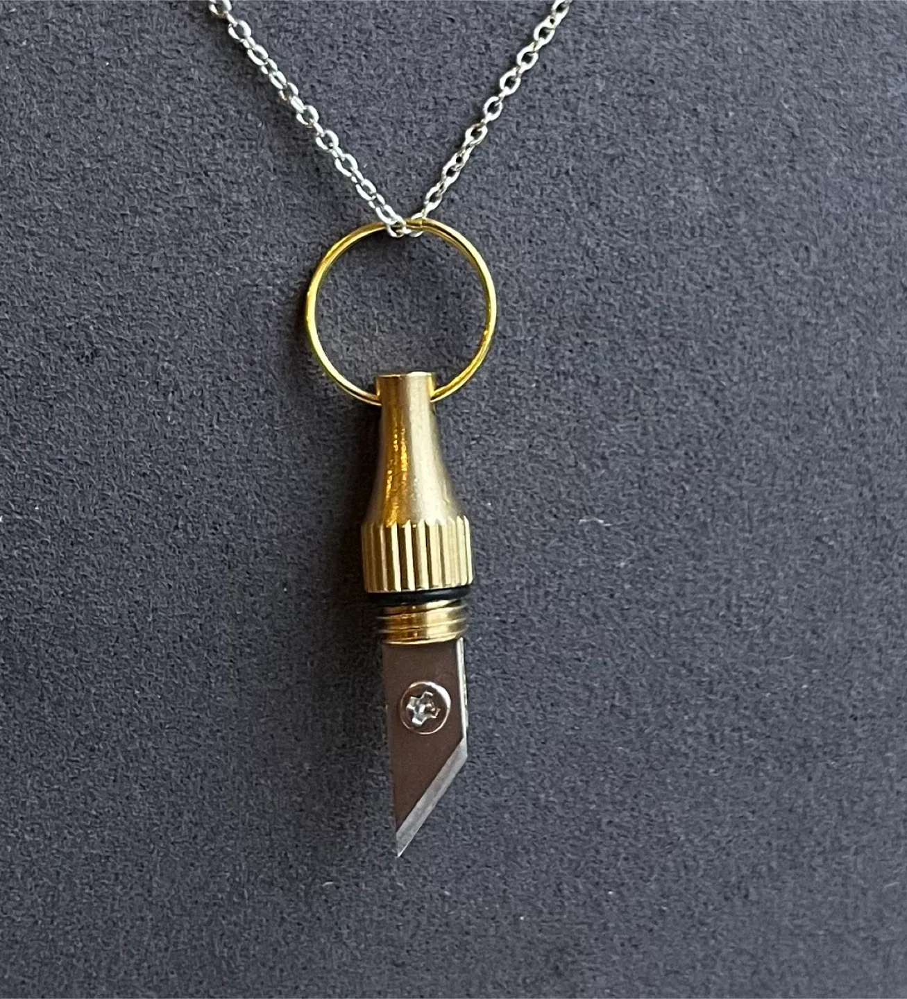 Unique Gold & Silver Blade Pendant. Chain not included image indicator(3)