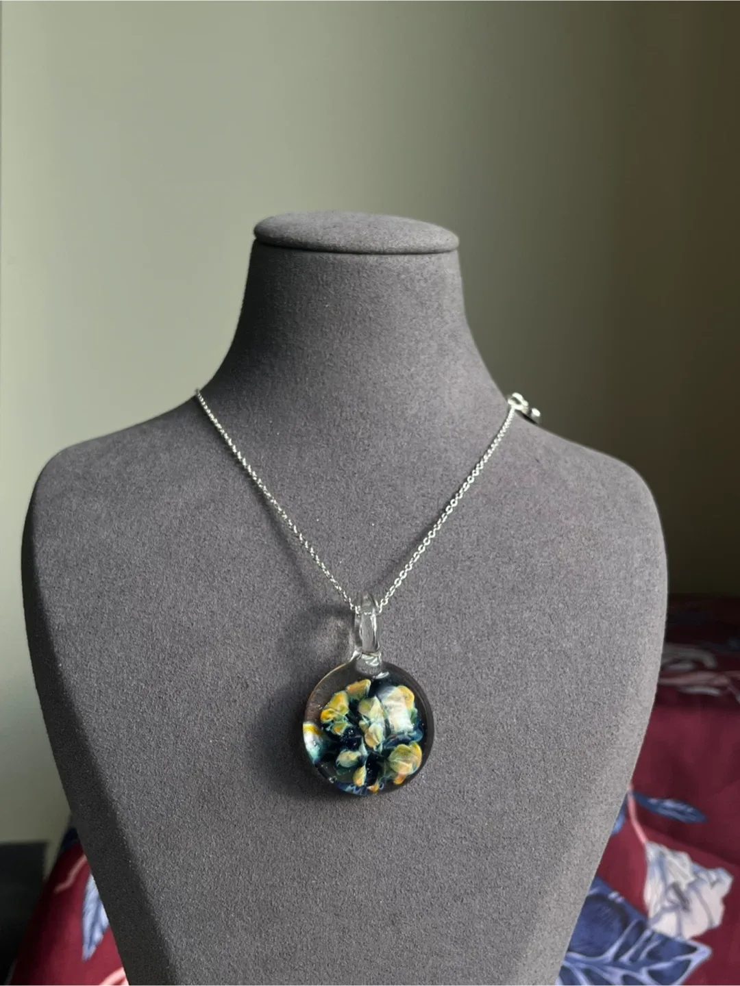 Handmade/Handblown Glass Pendant chain not included. image indicator(2)