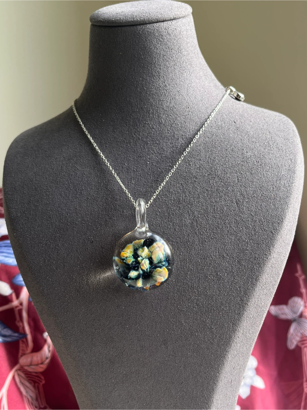 Handmade/Handblown Glass Pendant chain not included. - photo 4