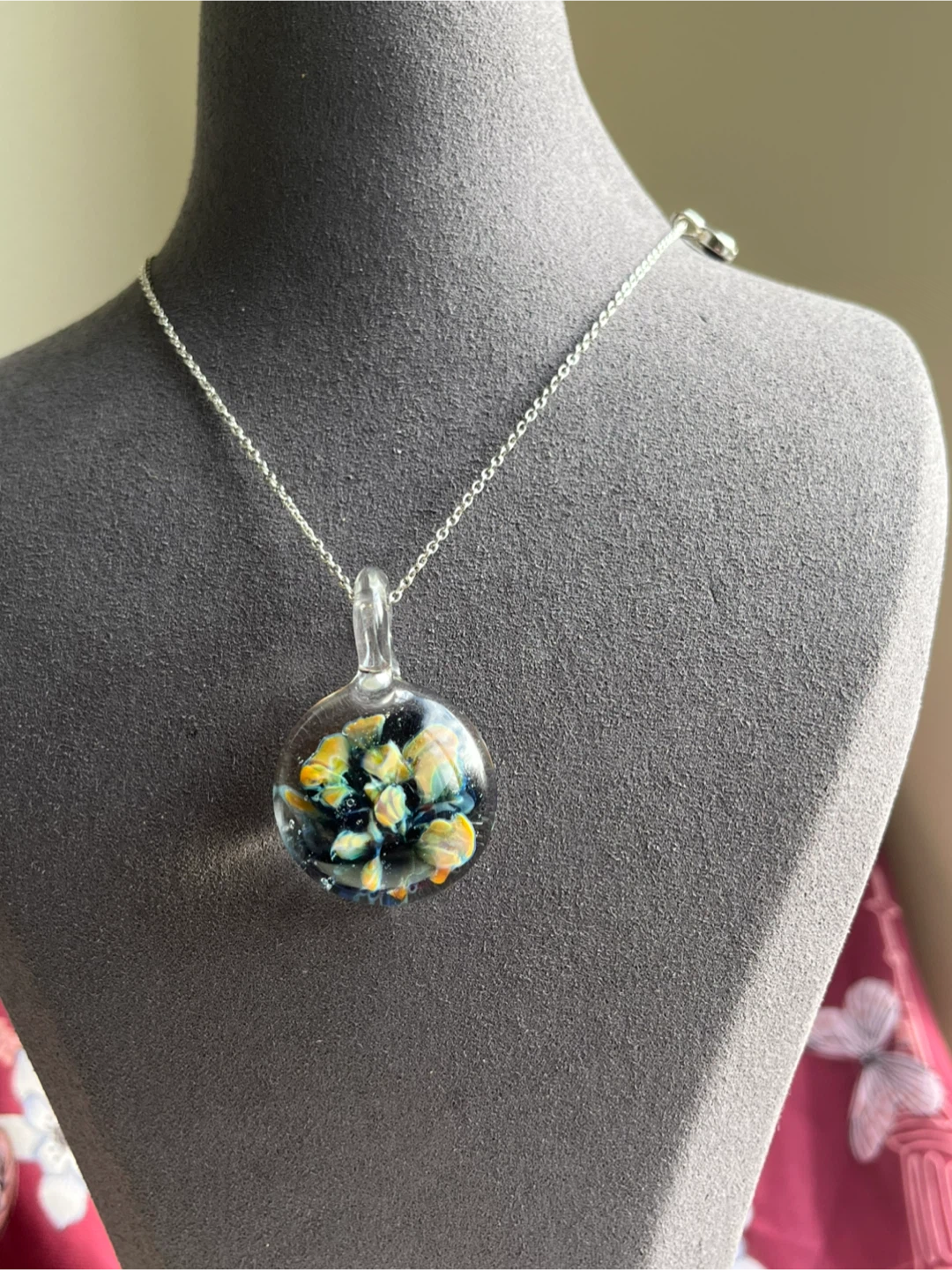Handmade/Handblown Glass Pendant chain not included. - photo 3