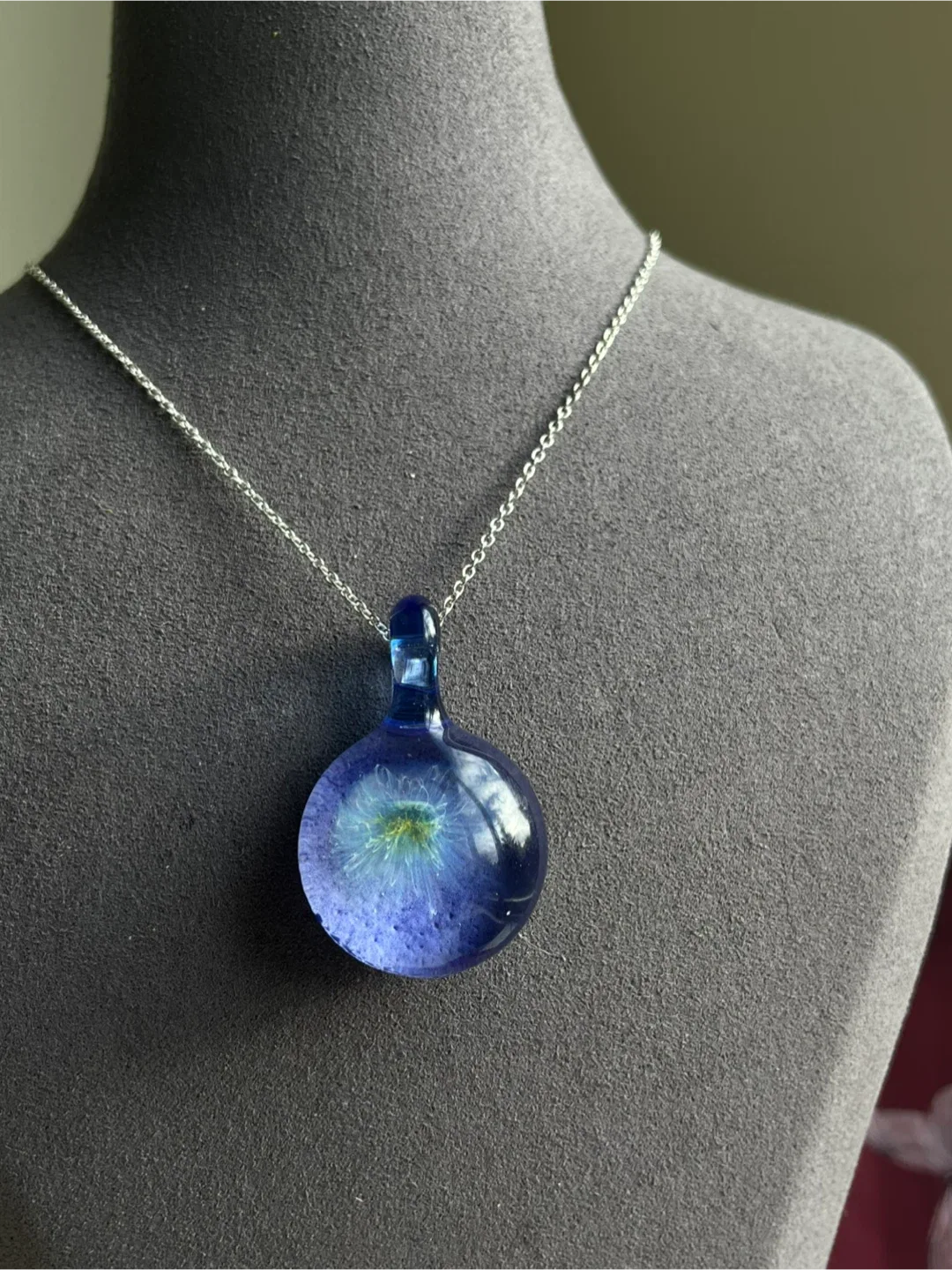 Handmade/Handblown Glass Pendant chain not included