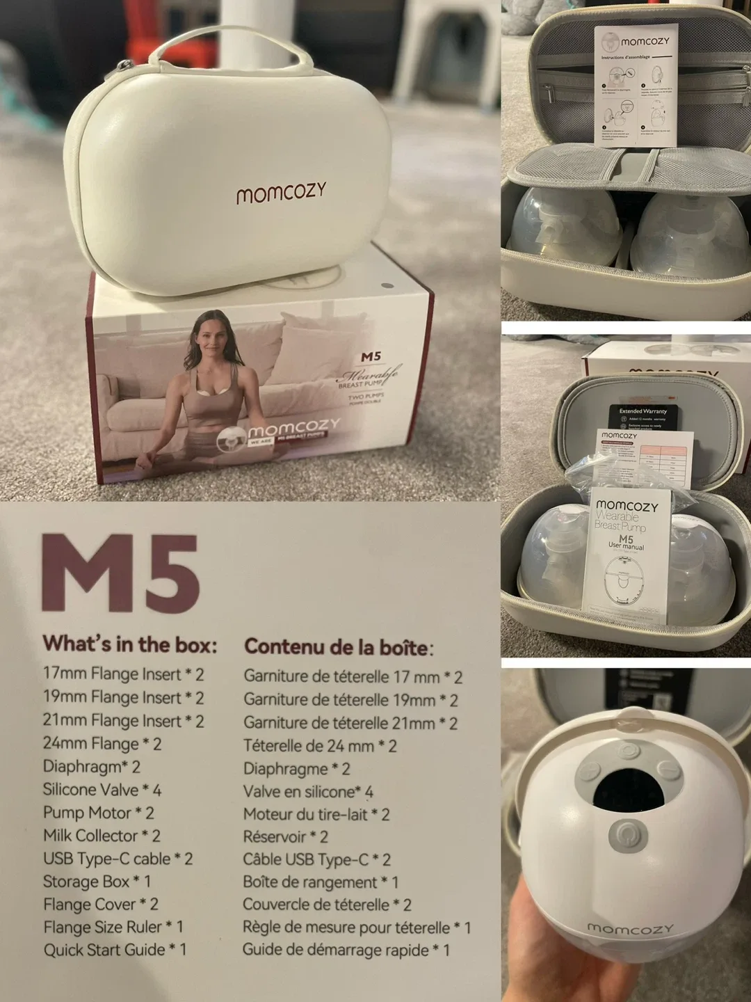 Momcozy M5 Wearable Breast Pump - Like New!