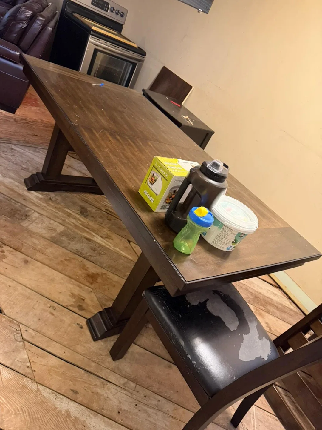 Dining Table with 6 Chairs - Dark Wood