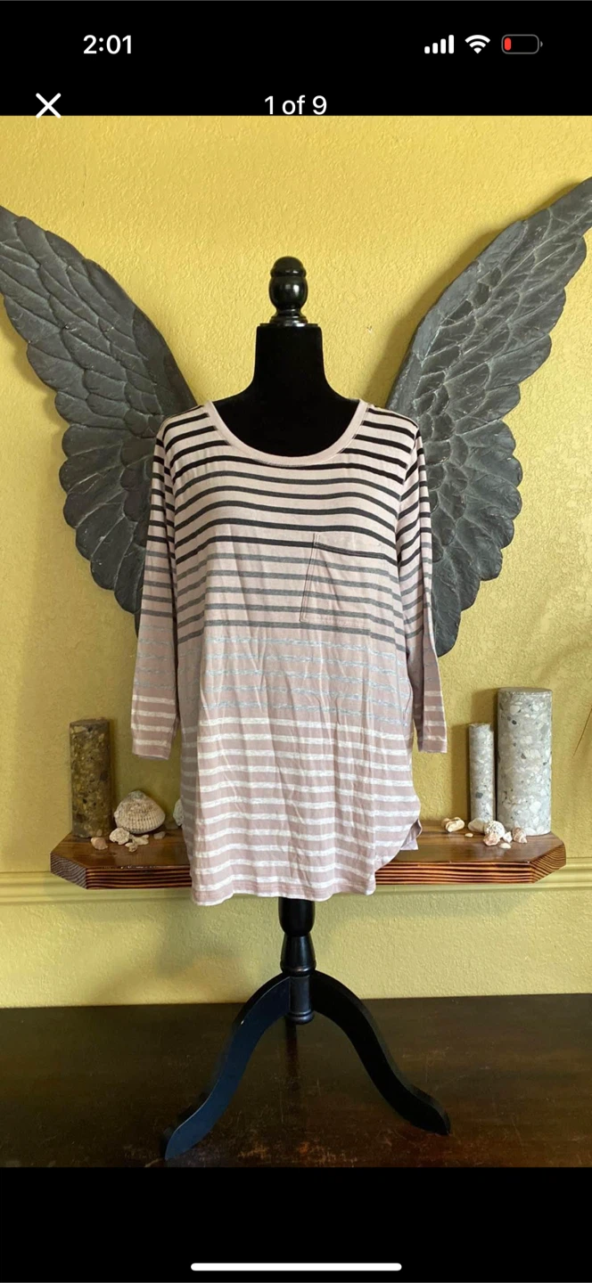 Calvin Klein Striped 3/4 sleeve Shirt