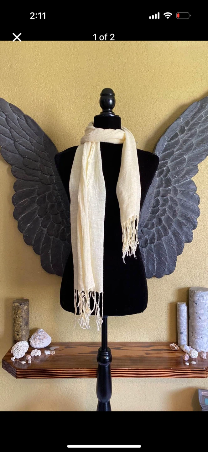 Ivory Soft Knit Scarf