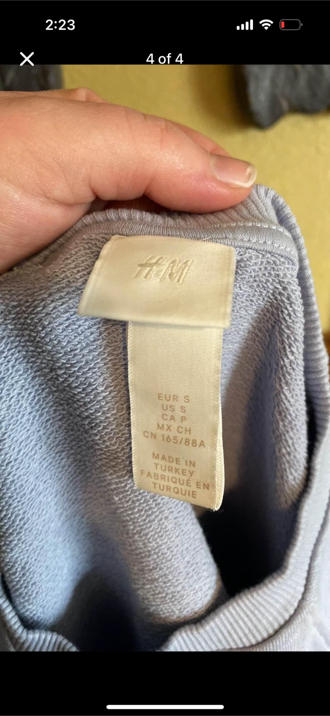 H&M Light Baby Blue Sweat Shirt Sweater - photo 4