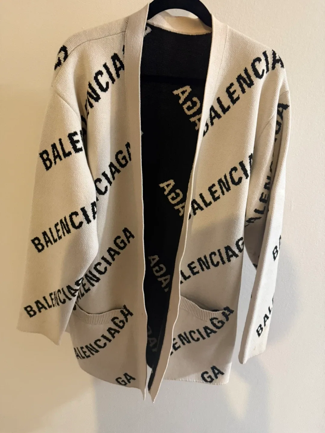 Balenciaga All Over Logo Cardigan