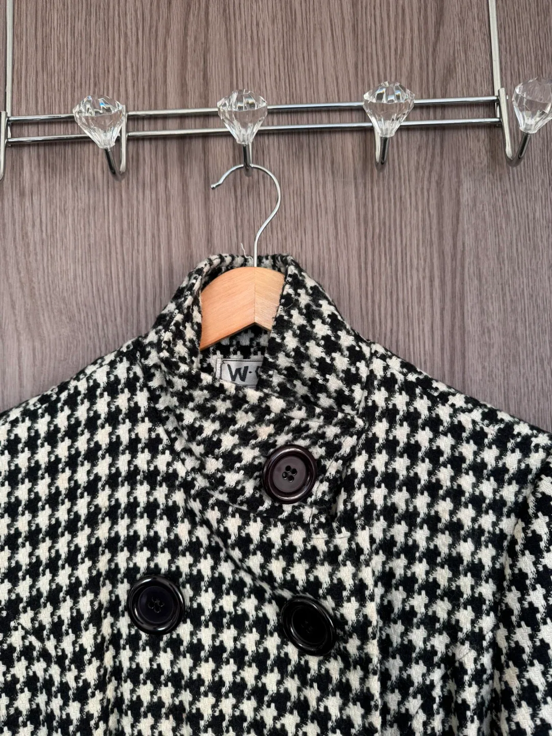 WOS Houndstooth Double Breasted Stylish Coat - Fall/Winter image indicator(5)