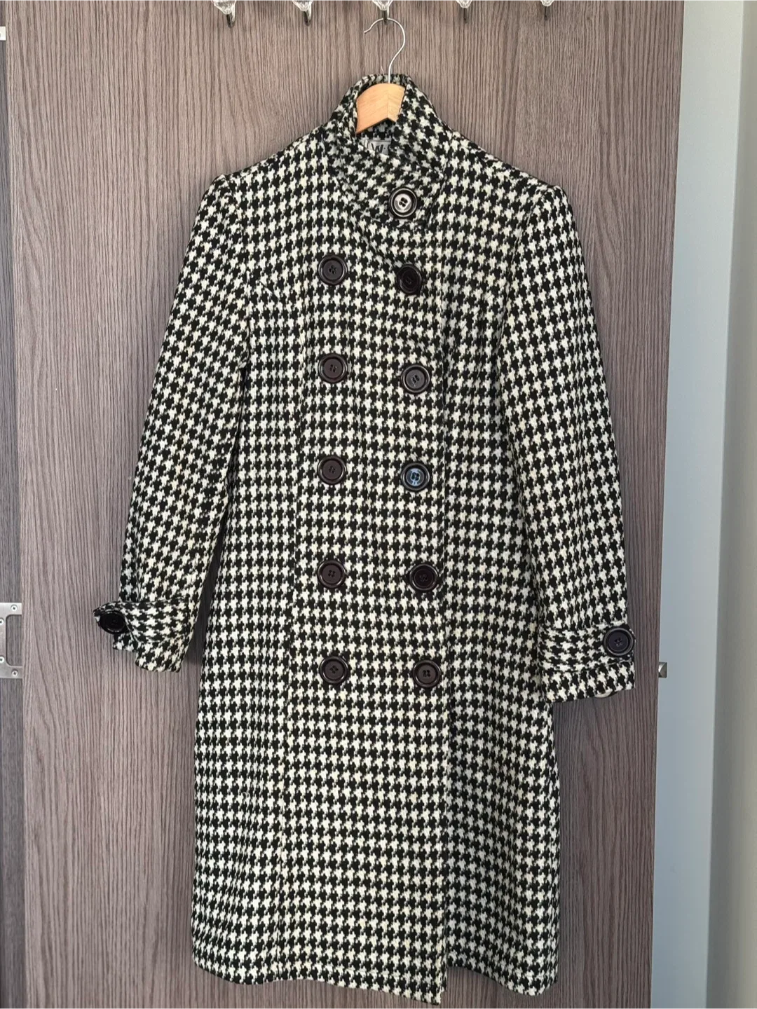 WOS Houndstooth Double Breasted Stylish Coat - Fall/Winter image indicator(3)