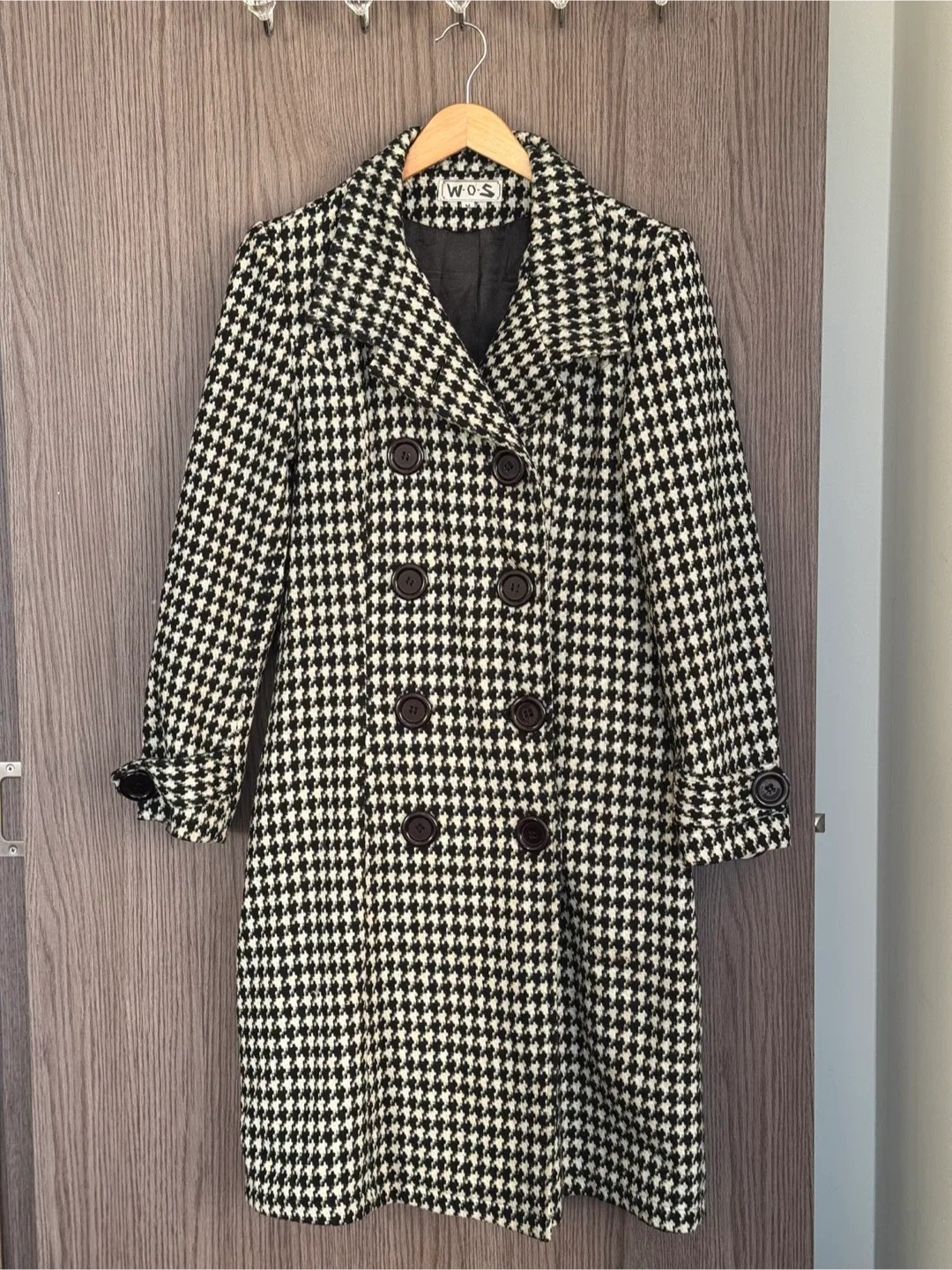 WOS Houndstooth Double Breasted Stylish Coat - Fall/Winter image indicator(2)