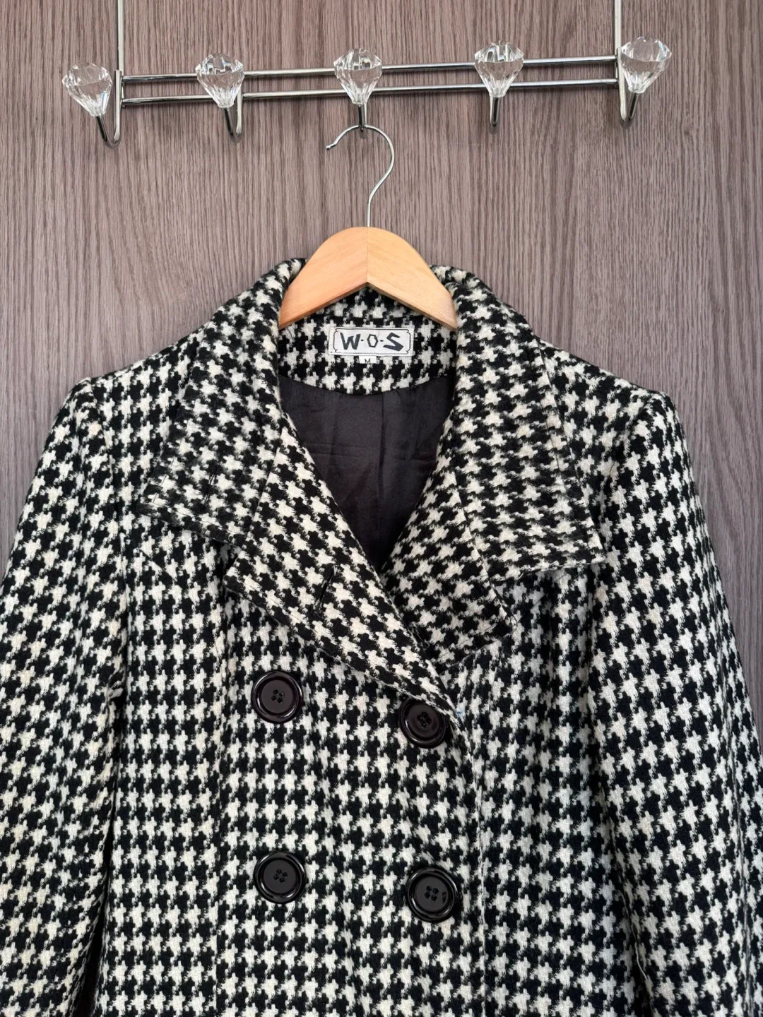 WOS Houndstooth Double Breasted Stylish Coat - Fall/Winter image indicator(7)
