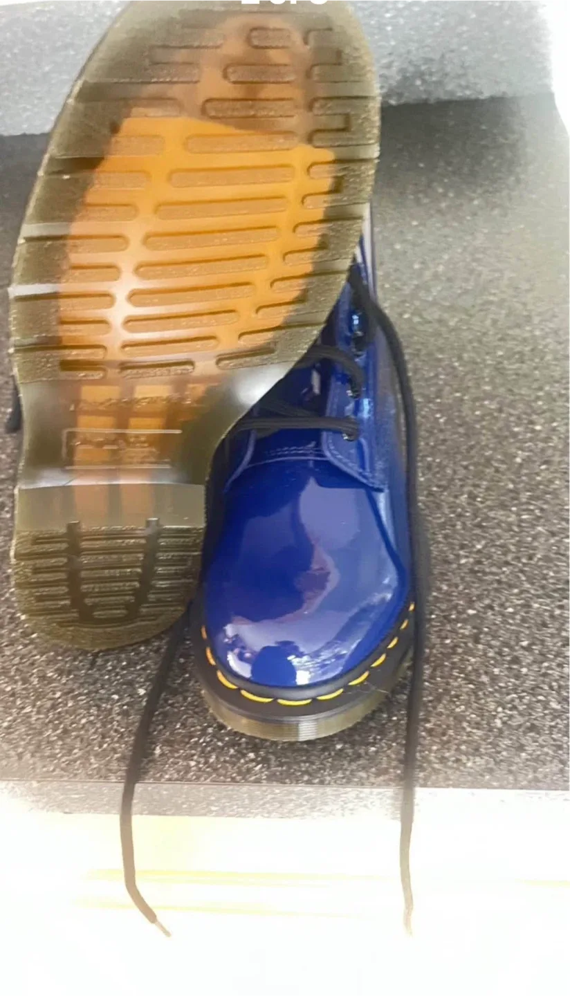 Dr. Martens Blue Patent Boots