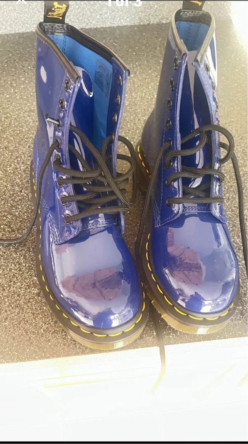 Dr. Martens Blue Patent Boots image indicator(3)