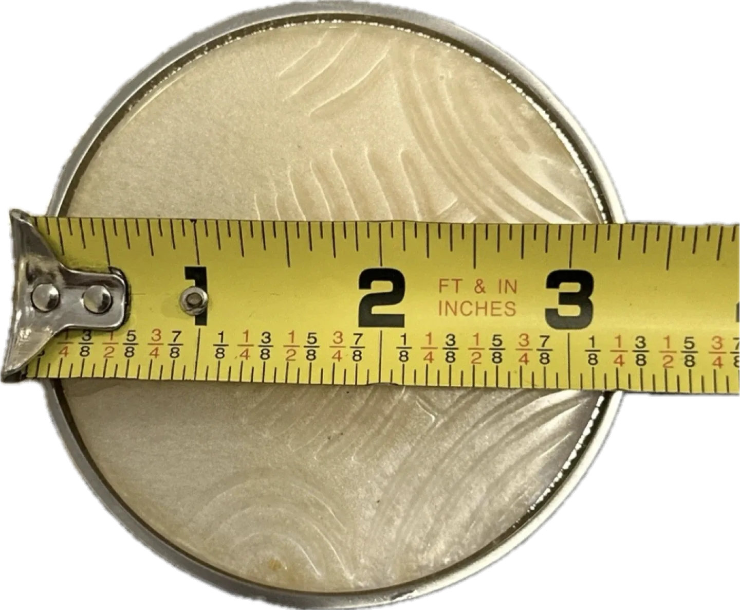 Chico’s Wide Metallic Gold Leather Round Pearl Buckle Belt 42" image indicator(8)