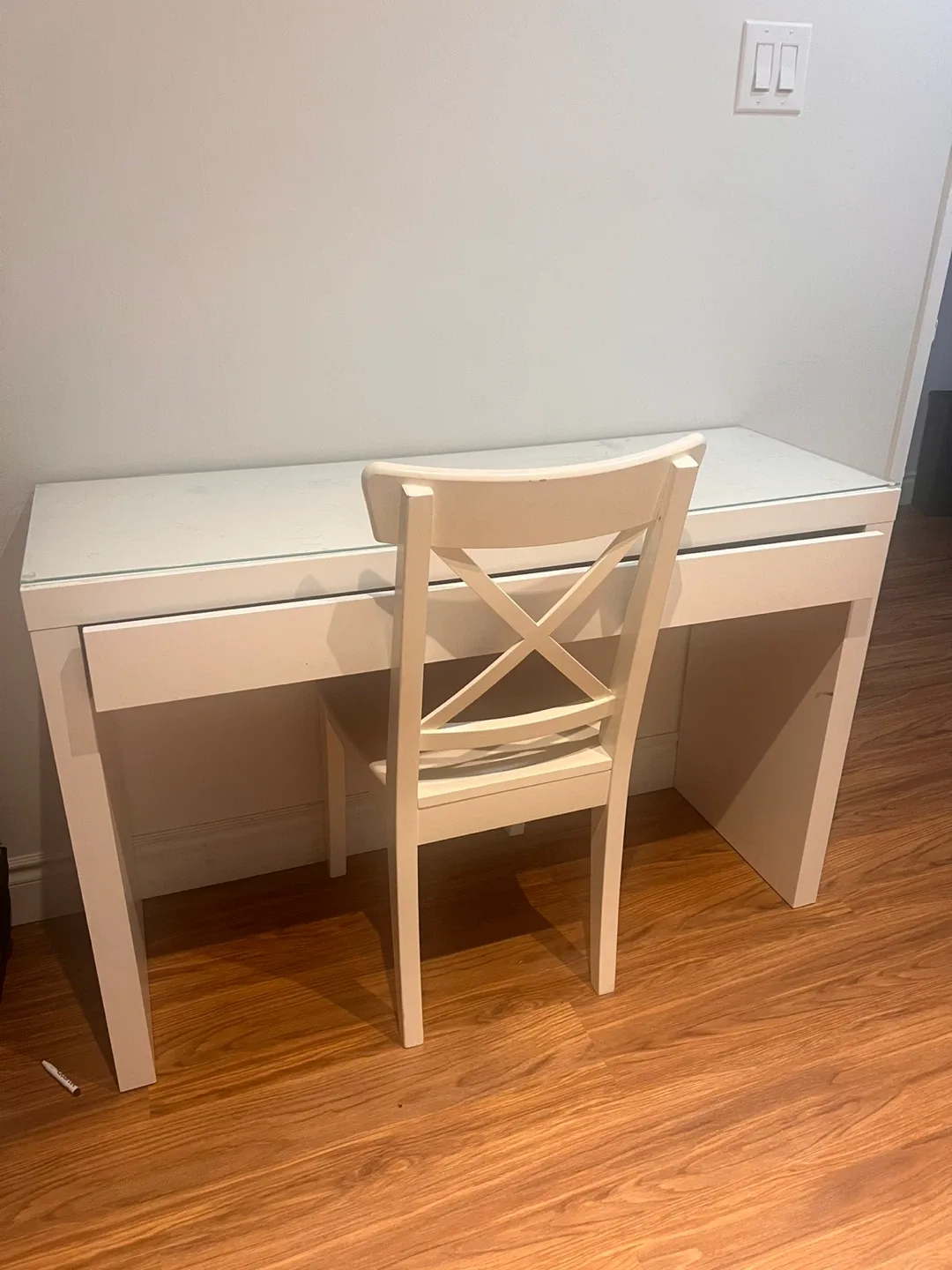 White Desk and Chair Set