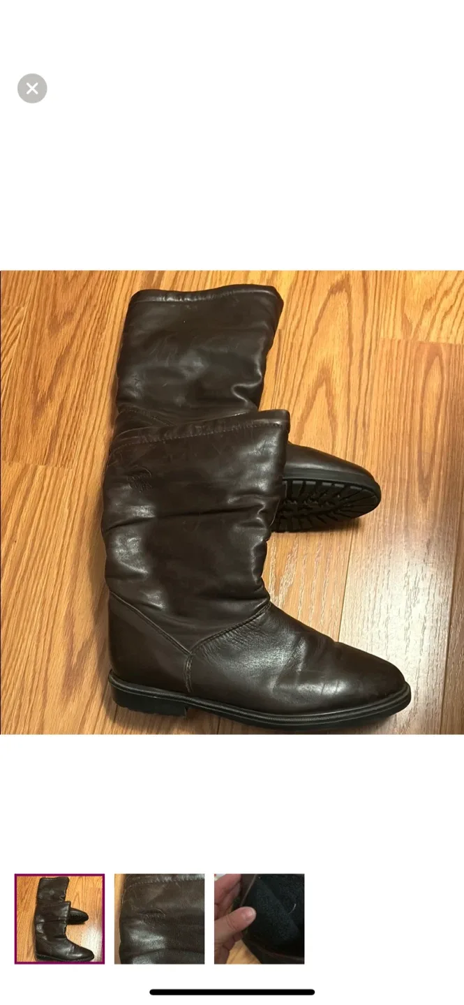 Brown Leather Winter Boots