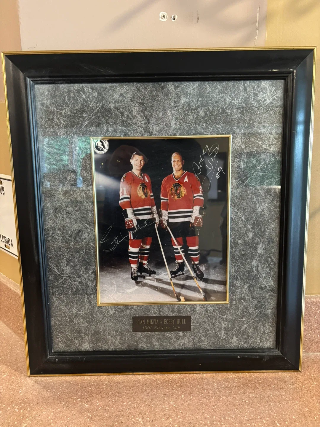 Signed Stan Mikita & Bobby Hull Framed Photo