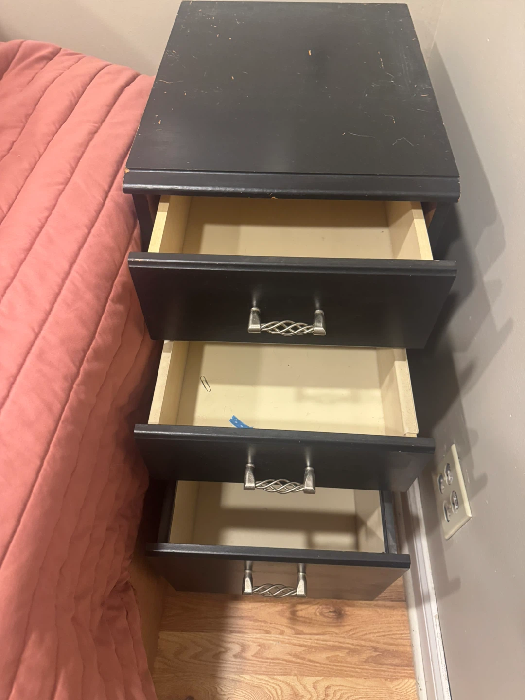 Black 3-Drawer filing cabinet - photo 2