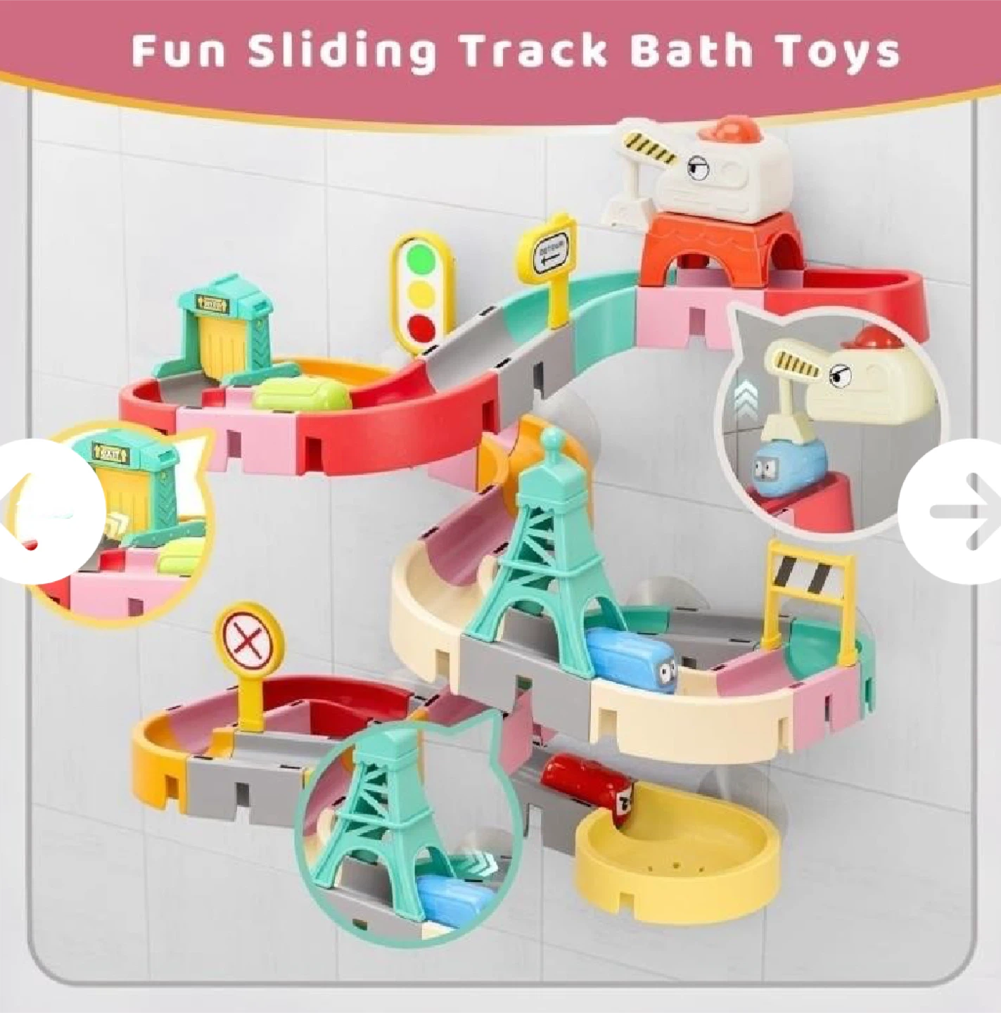 Sedola Slideway Wall Sucking Bath Toy - 47 Pcs