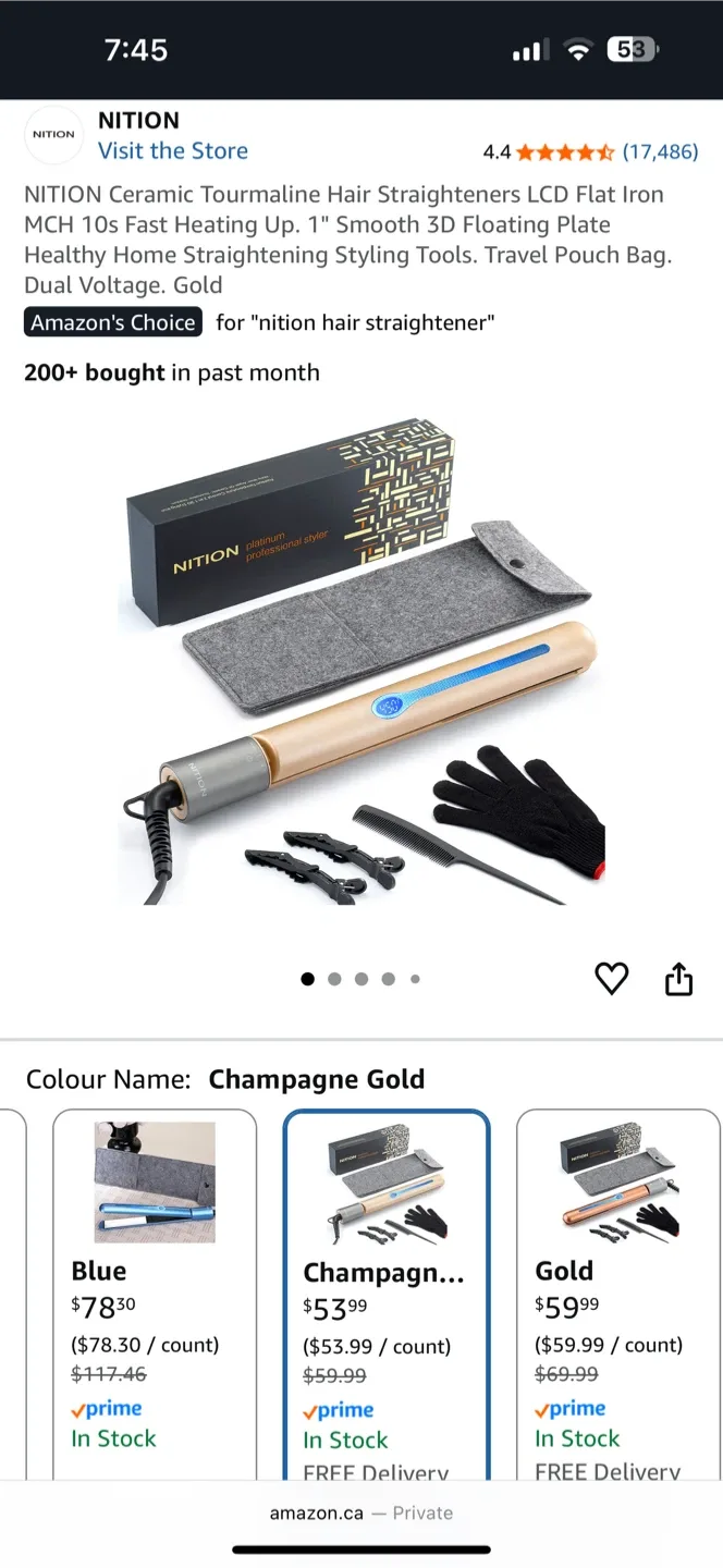 NITION Platinum Professional Styler - Champagne Gold image indicator(2)