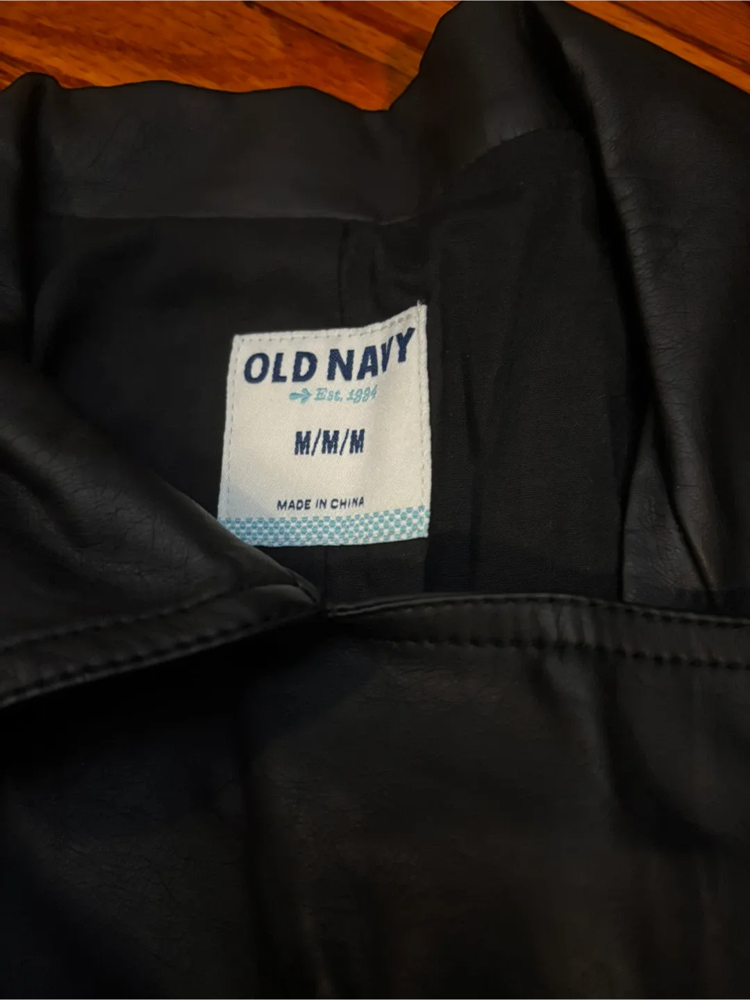 Old Navy Black Faux Leather Jacket - Size M image indicator(4)