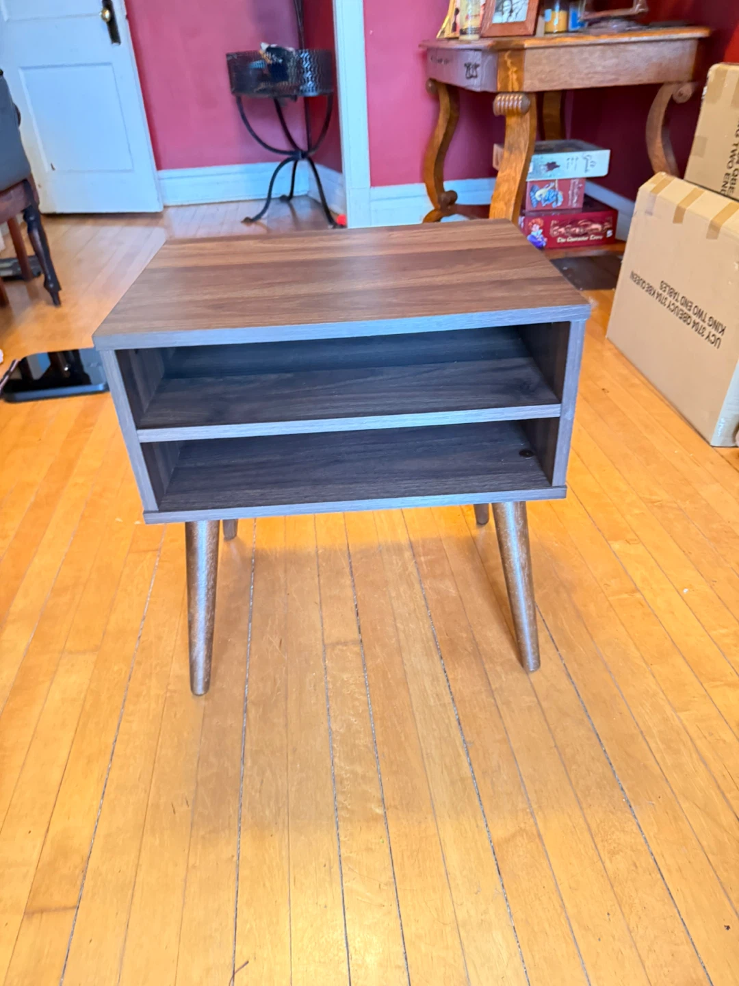 Pair of Dark Brown End Table with Shelf - photo 2