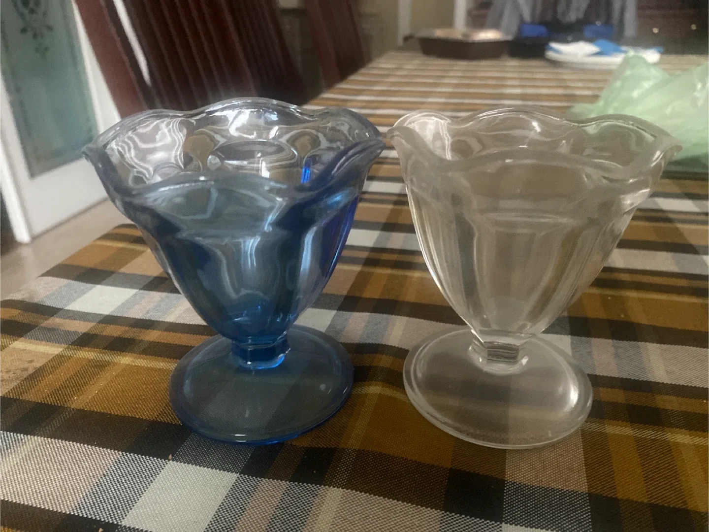 Two Vintage Ice Cream Sundae Cups