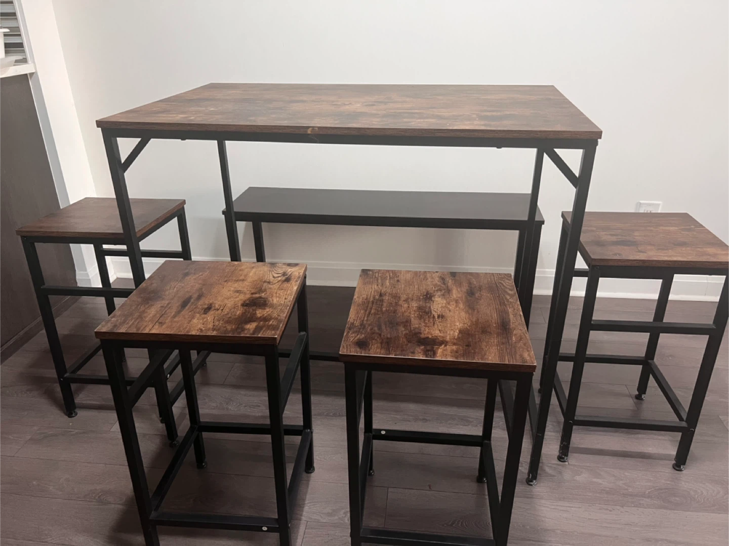 5-Piece Counter Height Dining Set - Brown/Black - photo 2