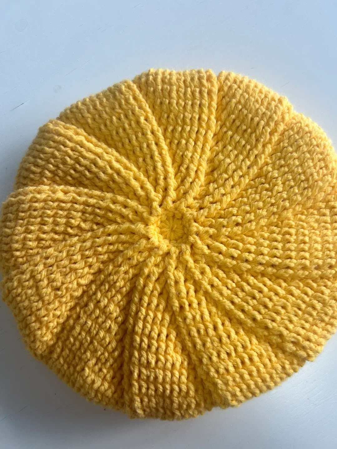 Handmade Yellow Crochet beret hat image indicator(3)