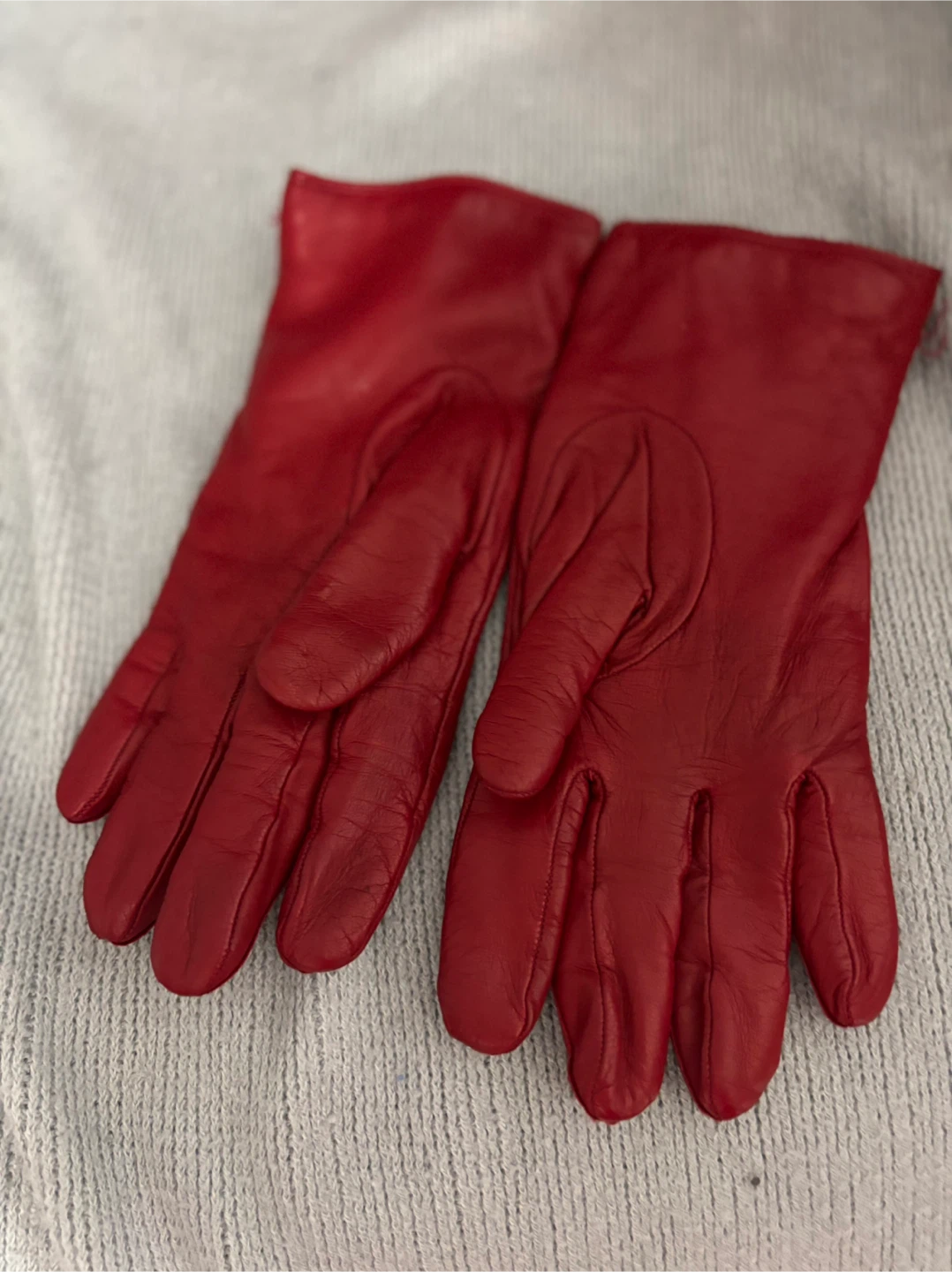 Red Leather Gloves - photo 3