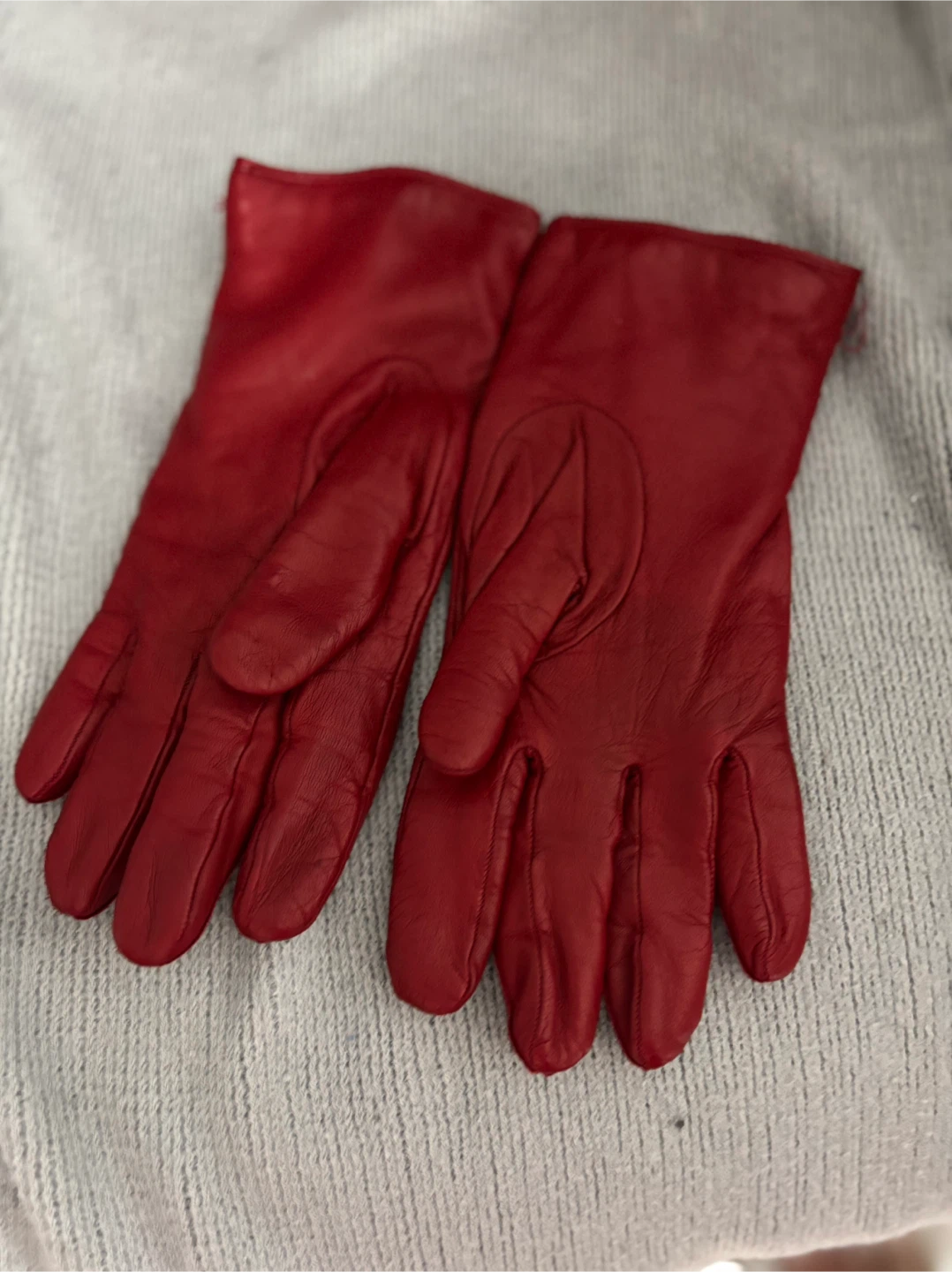Red Leather Gloves - photo 4