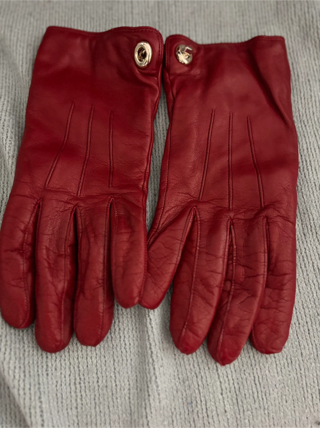 Red Leather Gloves - photo 2