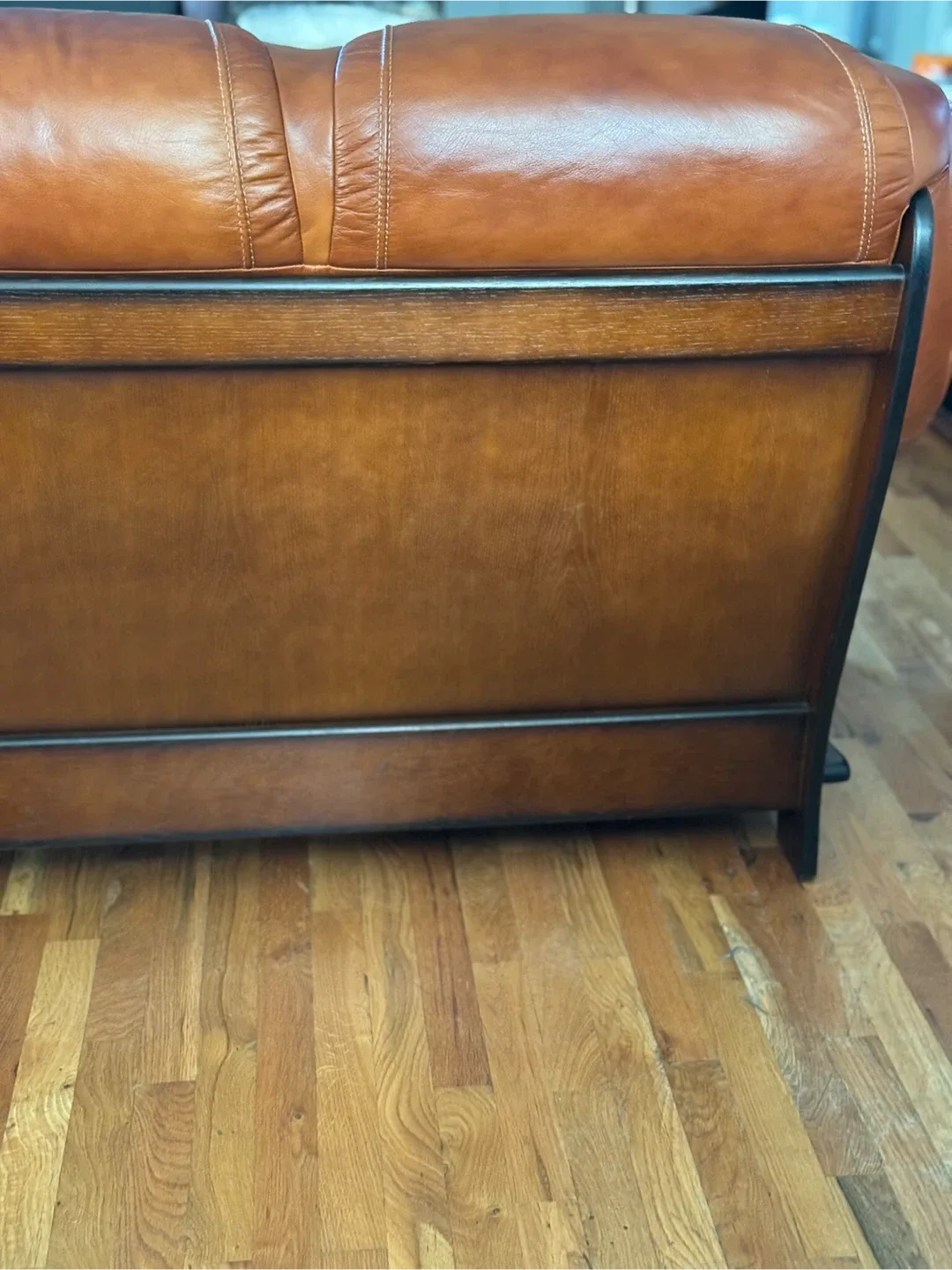 Brown Leather Sofa bed only image indicator(4)