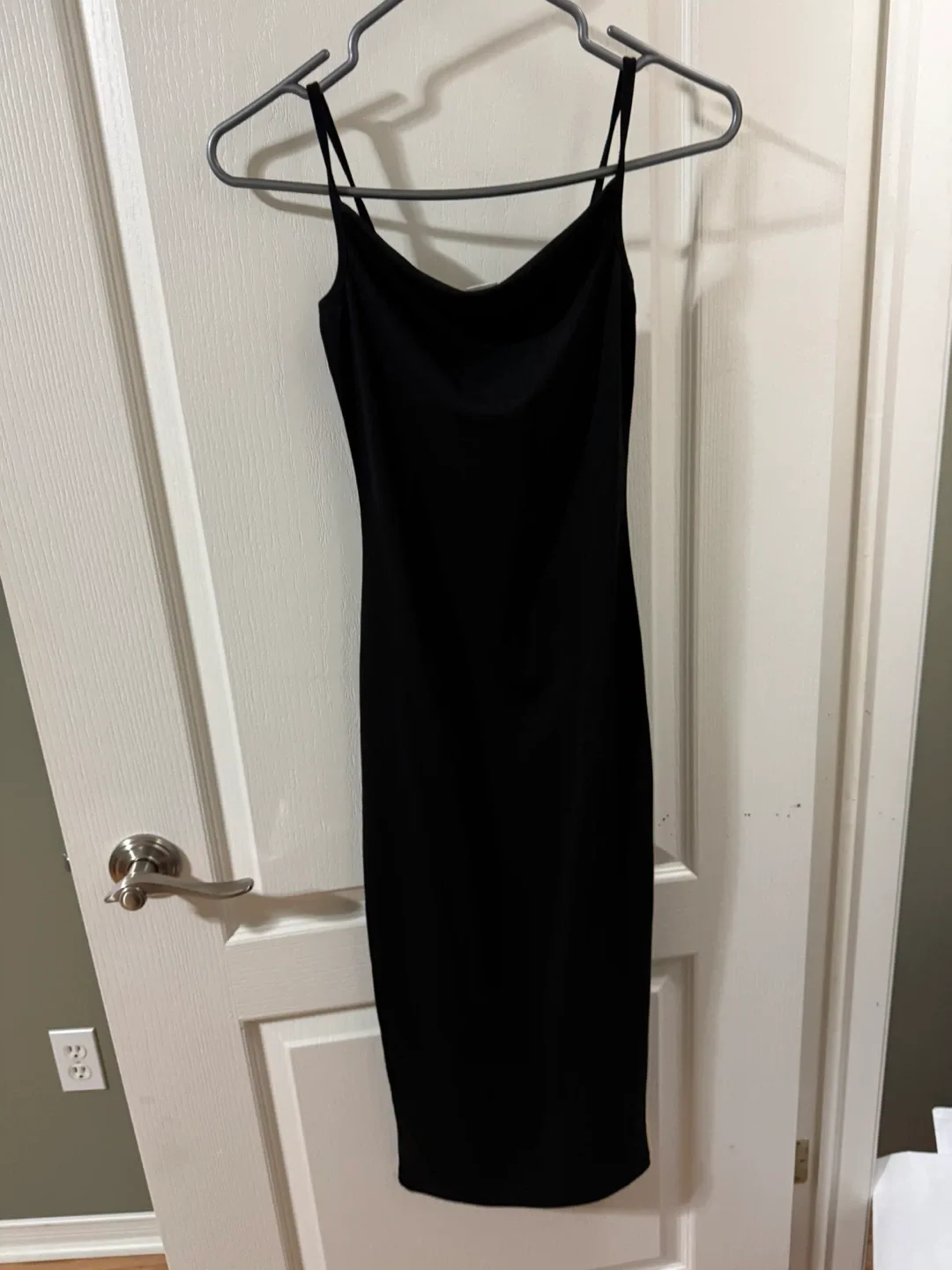 Black Spaghetti Strap Bodycon Dress