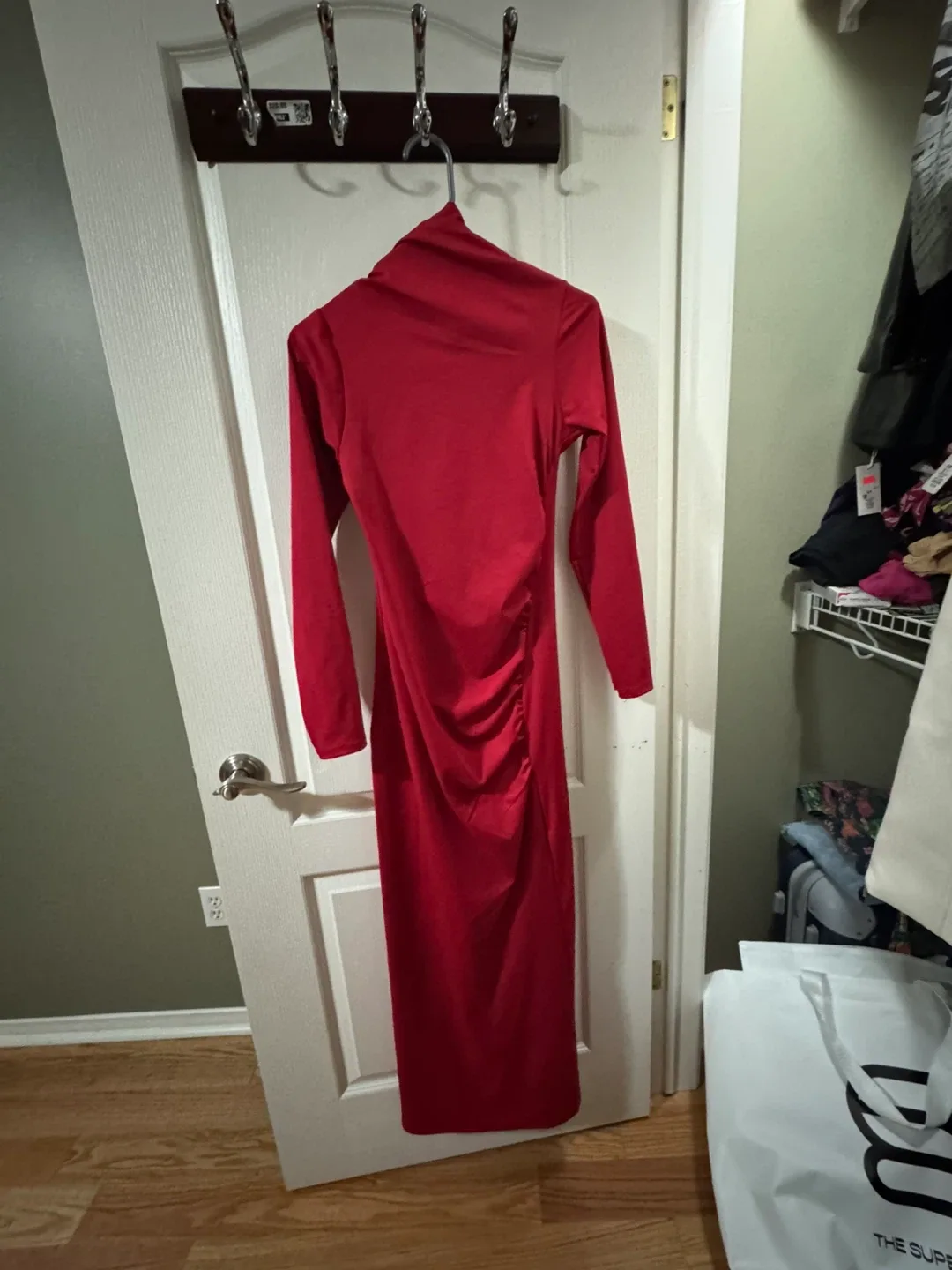 Red Long Sleeve Maxi Dress