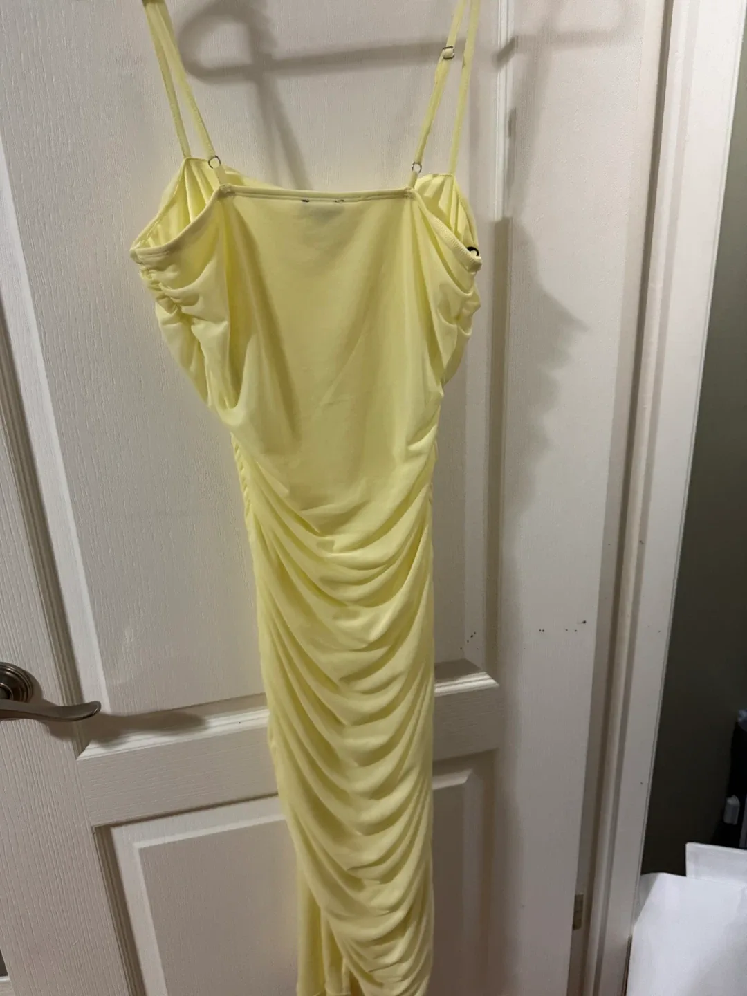 Oh Polly Yellow Ruched Bodycon Dress image indicator(2)