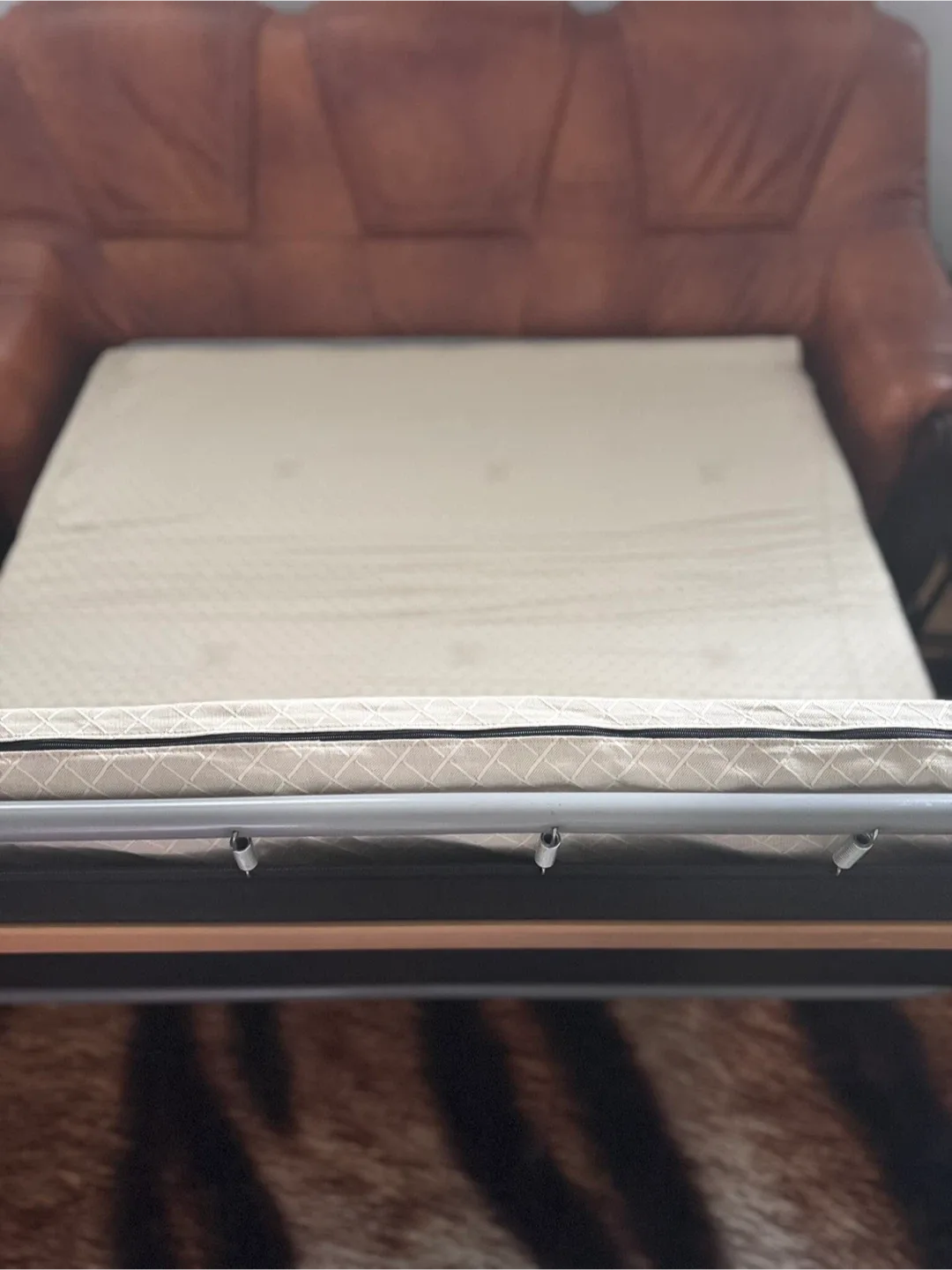 Brown Leather Sofa bed only image indicator(3)