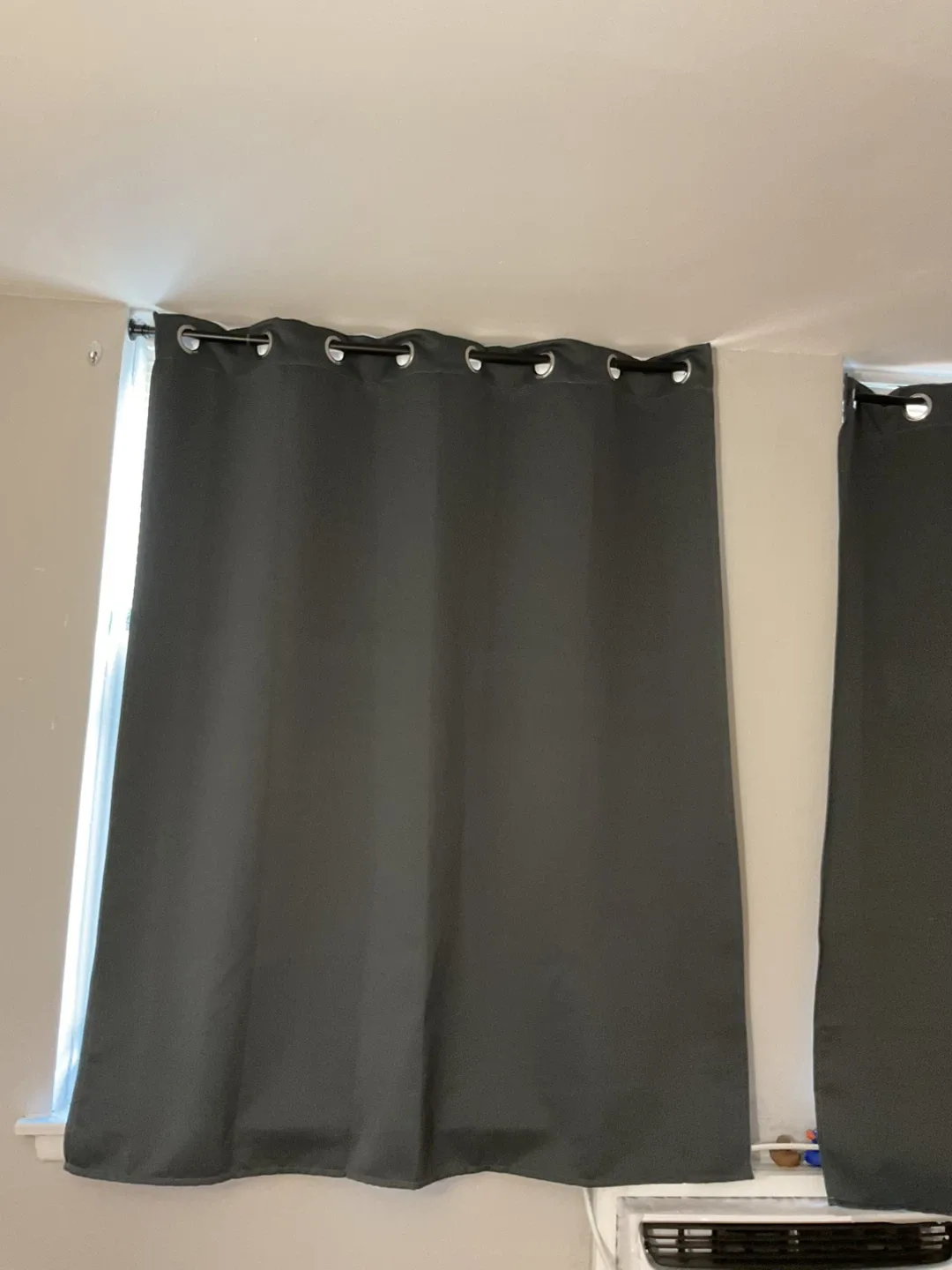 Pair of black out curtains with rods image indicator(2)