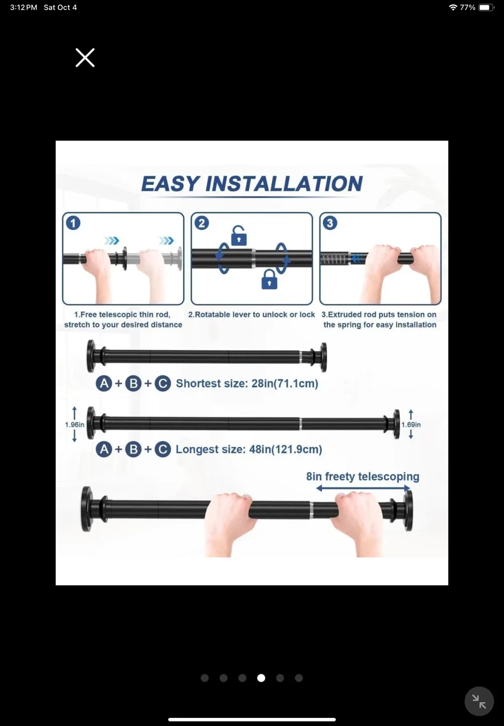 Pair of black out curtains with rods image indicator(5)