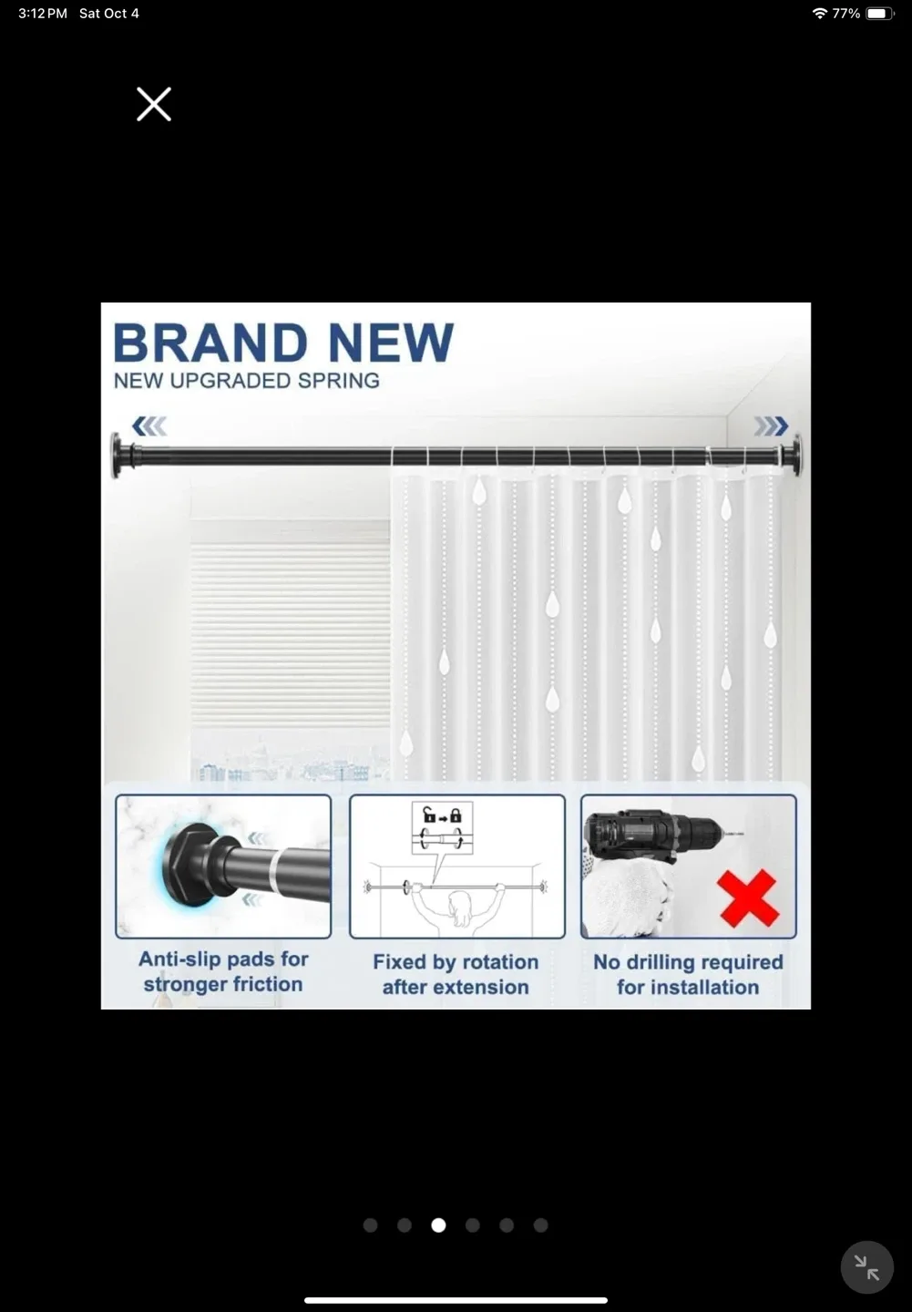 Pair of black out curtains with rods image indicator(4)