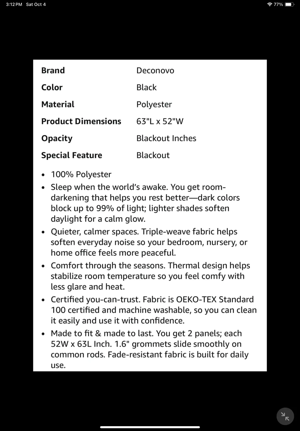 Pair of black out curtains with rods image indicator(7)