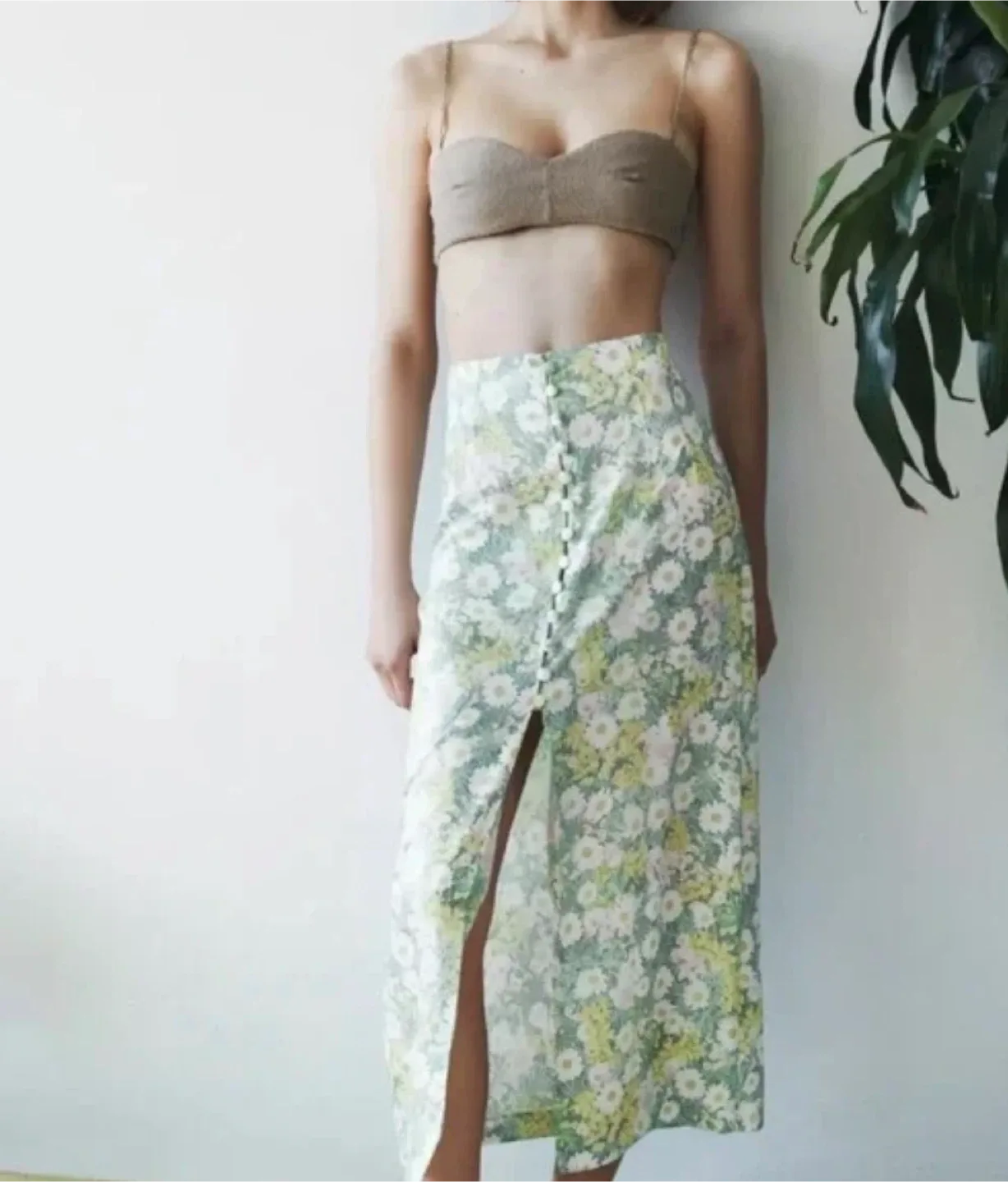 Zara Floral Print Midi Skirt - Size M