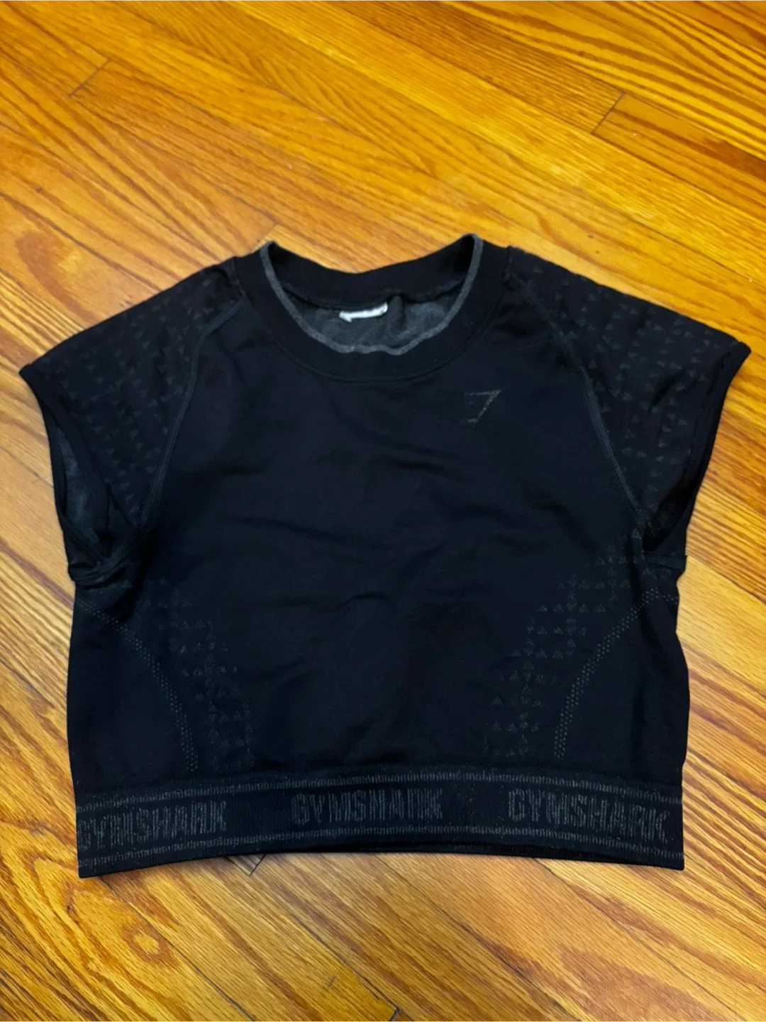 Gymshark Black/Grey Cropped Top - Size S