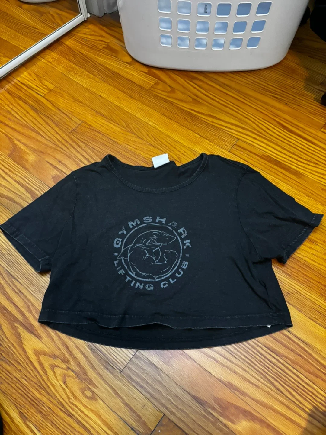 Gymshark Black/Grey Crop Top - Size Small