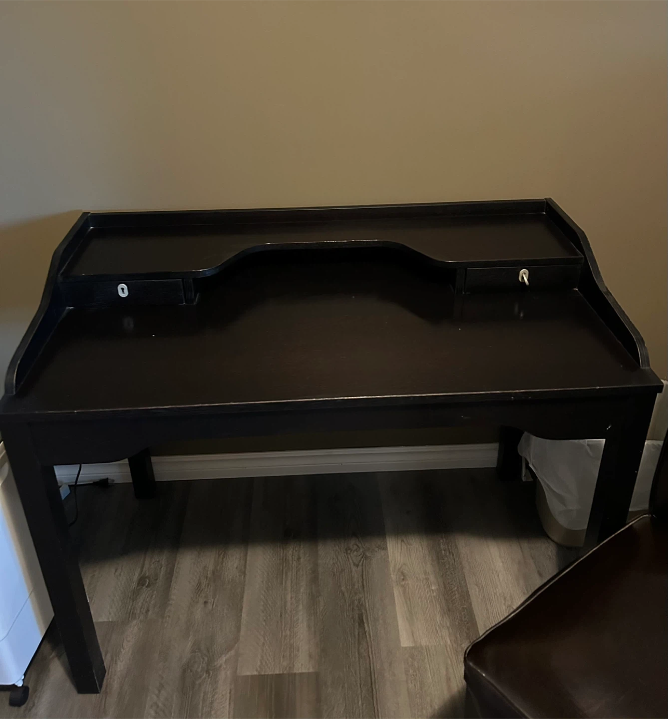 Dark Wood Desk & Chair Set - photo 2