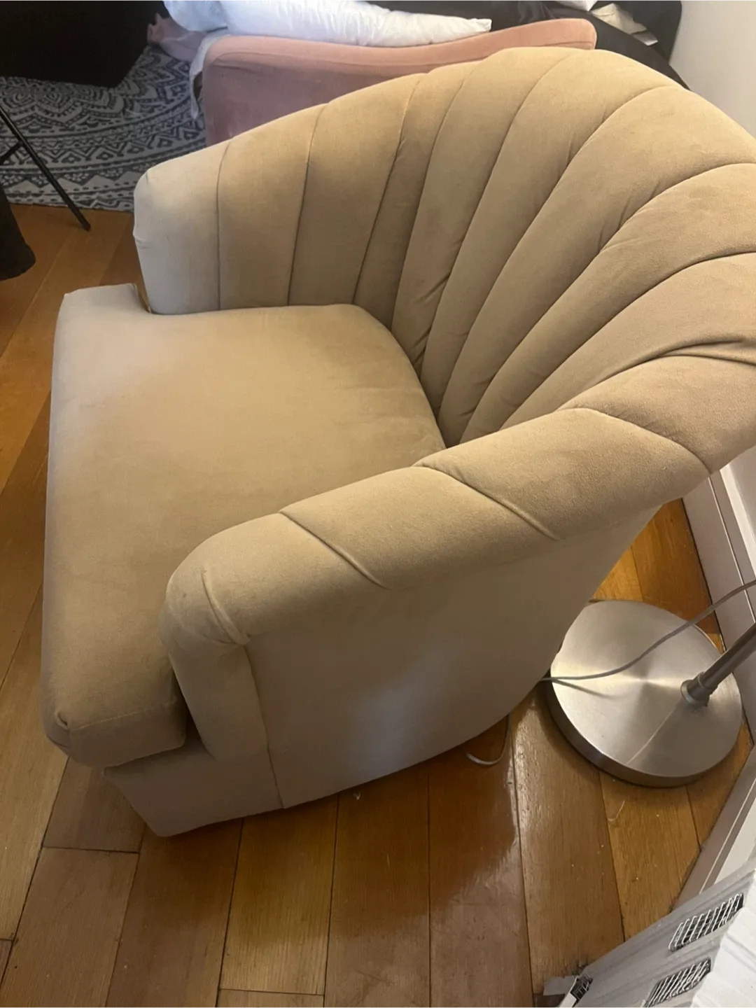 Beige Accent swivel Chair