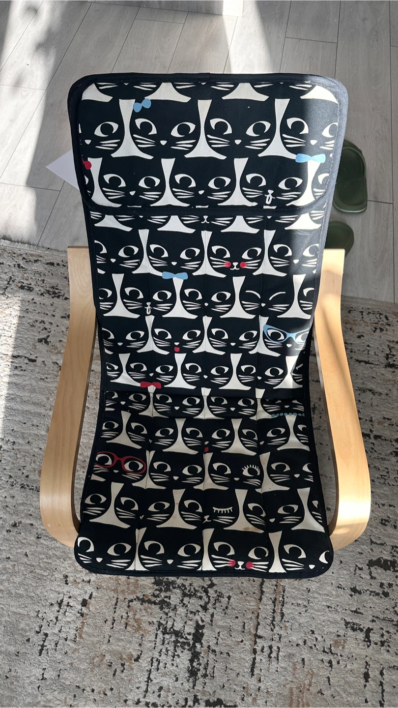 IKEA Poang Chair with Cat Print Cushion - photo 2